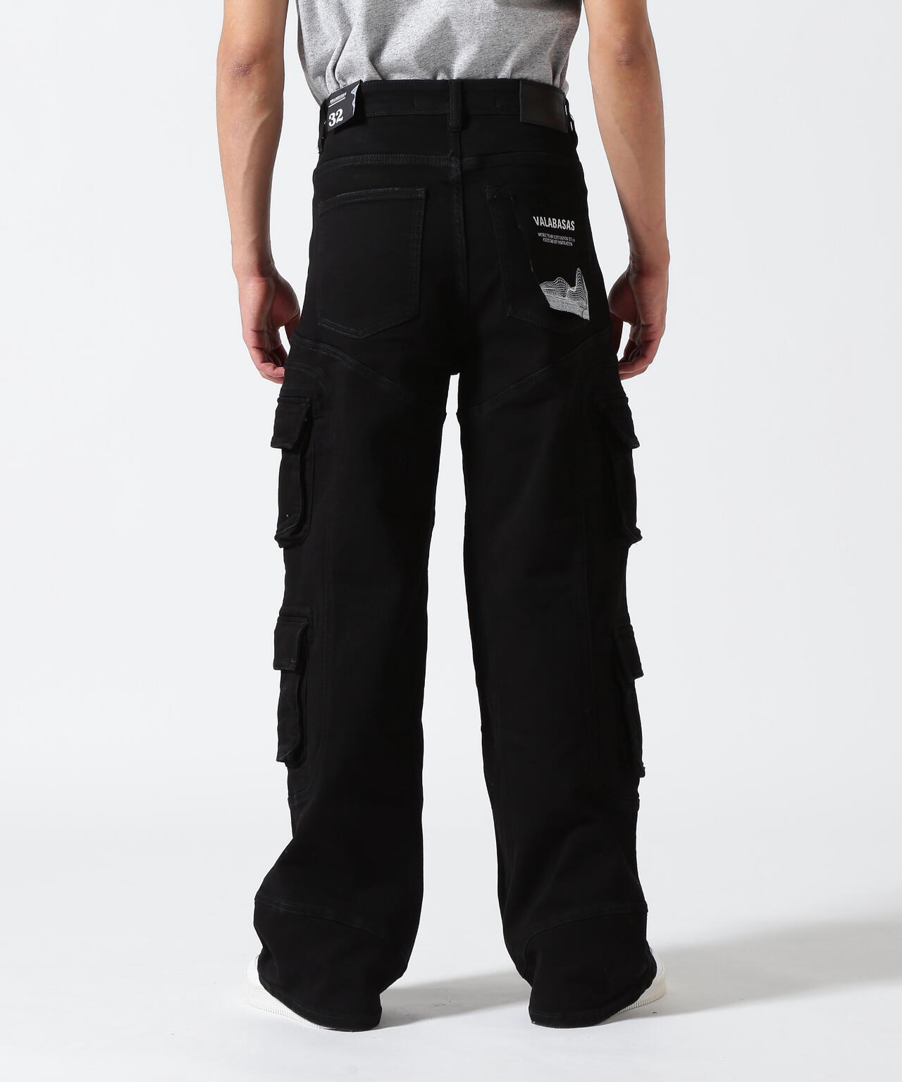 Valabasas/バラバサス/PATCH FADE  BLACK BAGGY J