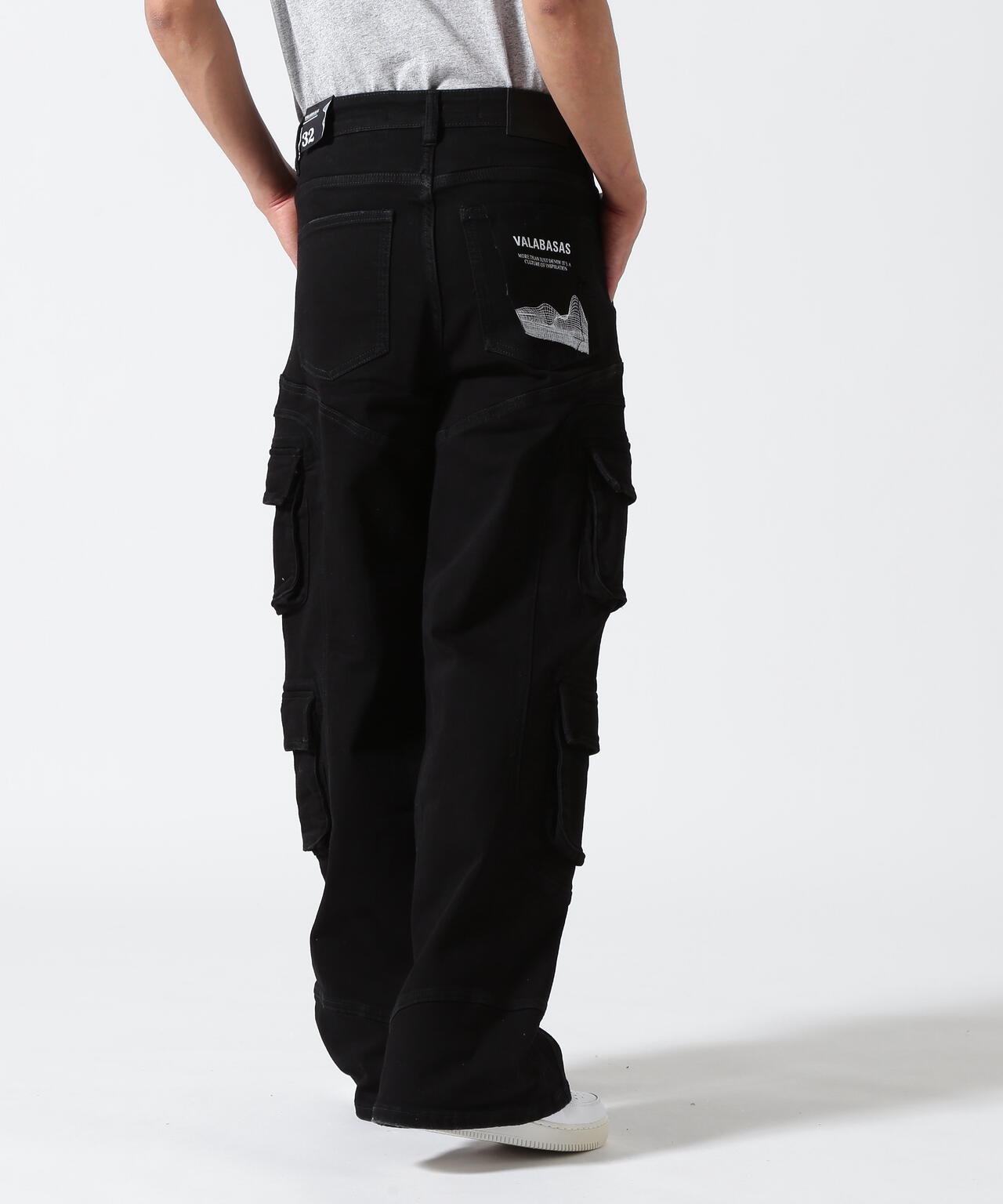 Valabasas/バラバサス/PATCH FADE  BLACK BAGGY J