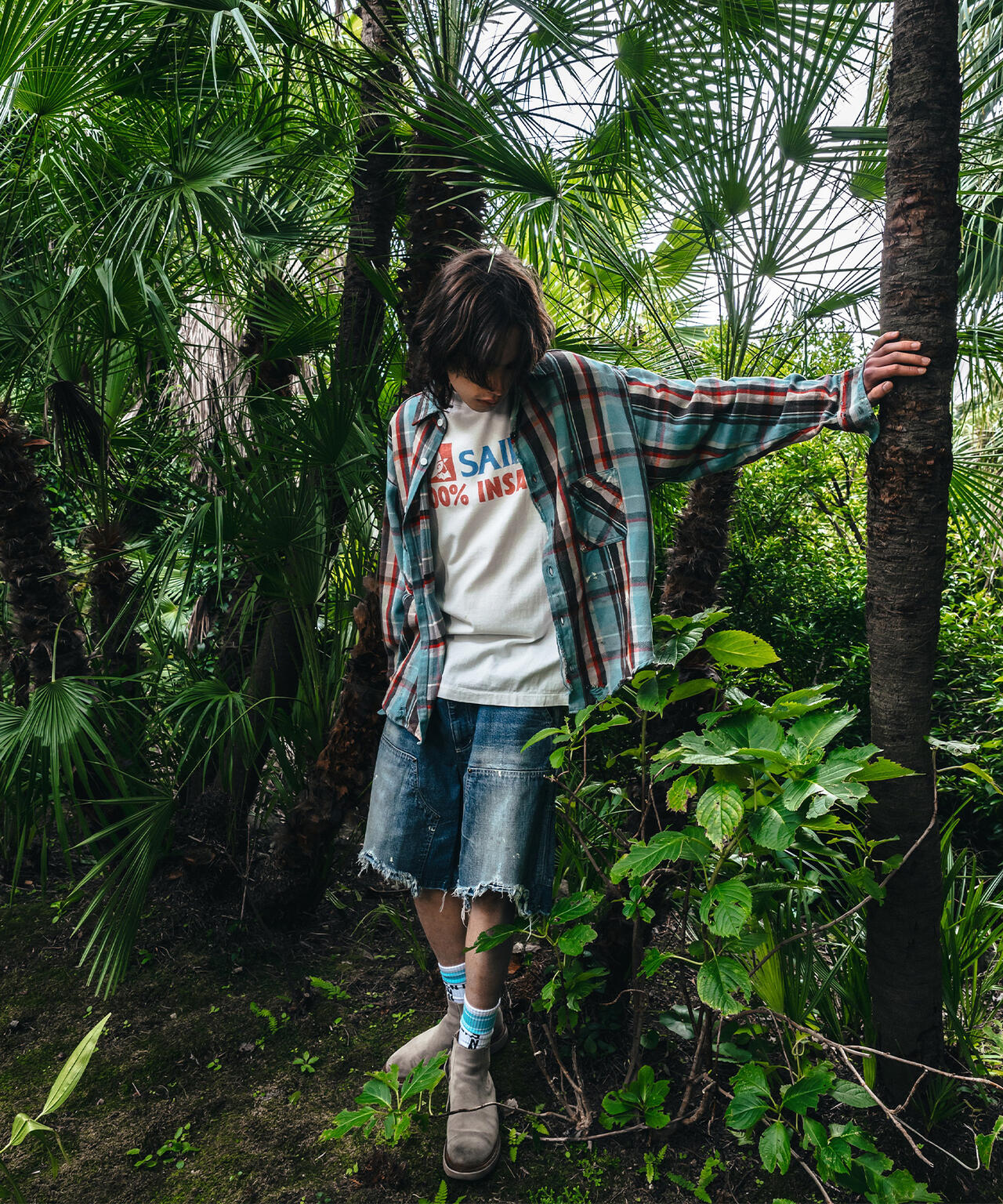 SAINT MICHAEL/セントマイケル/DOUBLE KNEE SHORTS/BLUE