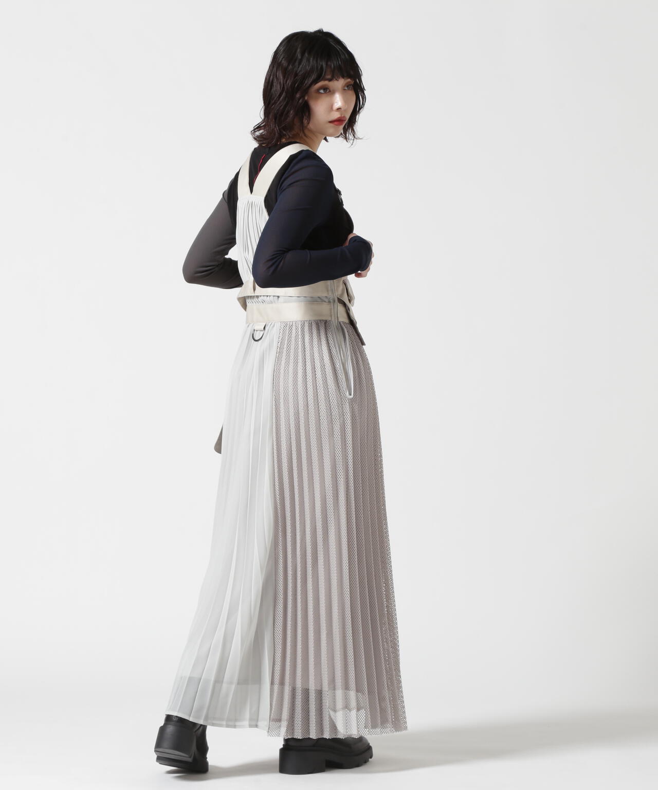 AULA AILA/アウラアイラ/DENIM COMBINATION JUMPER SKIRT