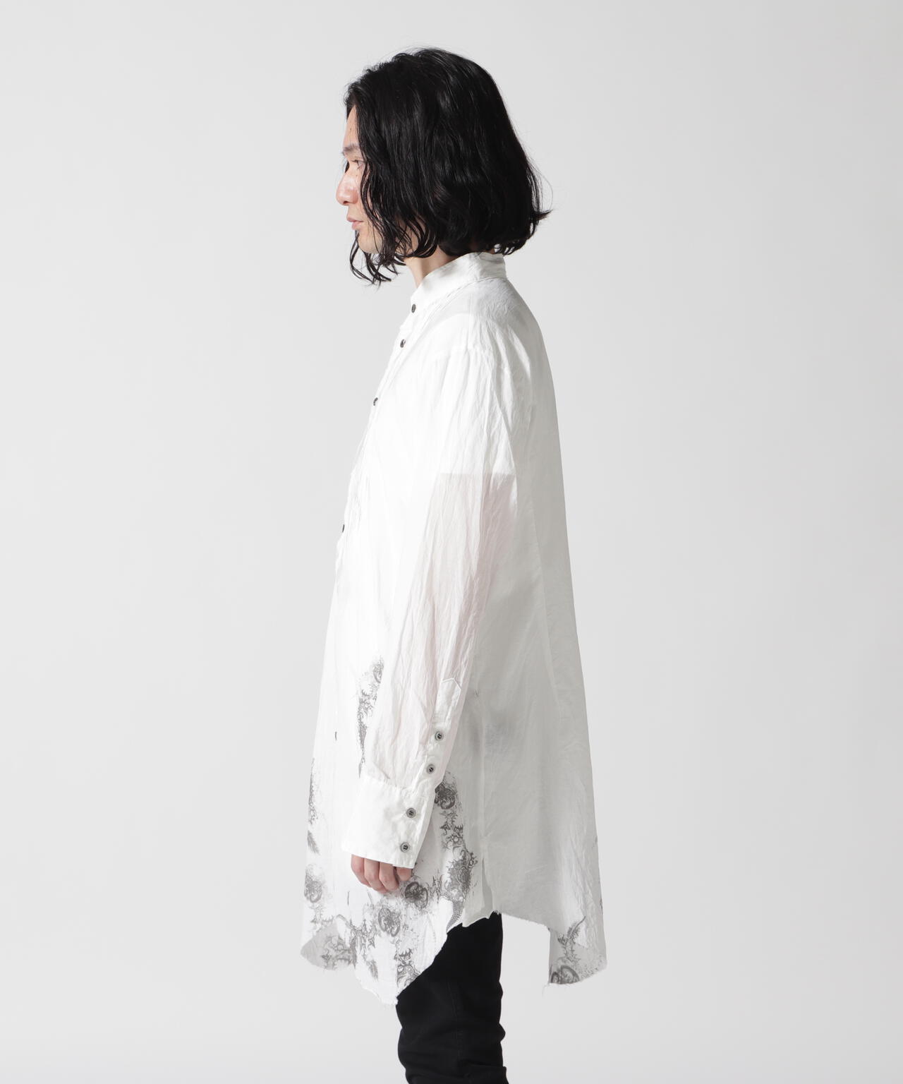 KMRii/ケムリ/別注Stand Collar Layer Shirt
