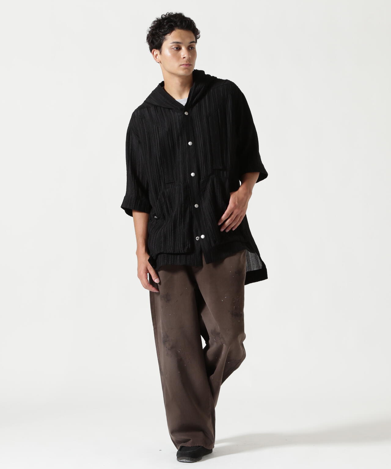 A.F ARTEFACT/エーエフ・アーティファクト/SHEER YO-RYU HOODIE SHIRT