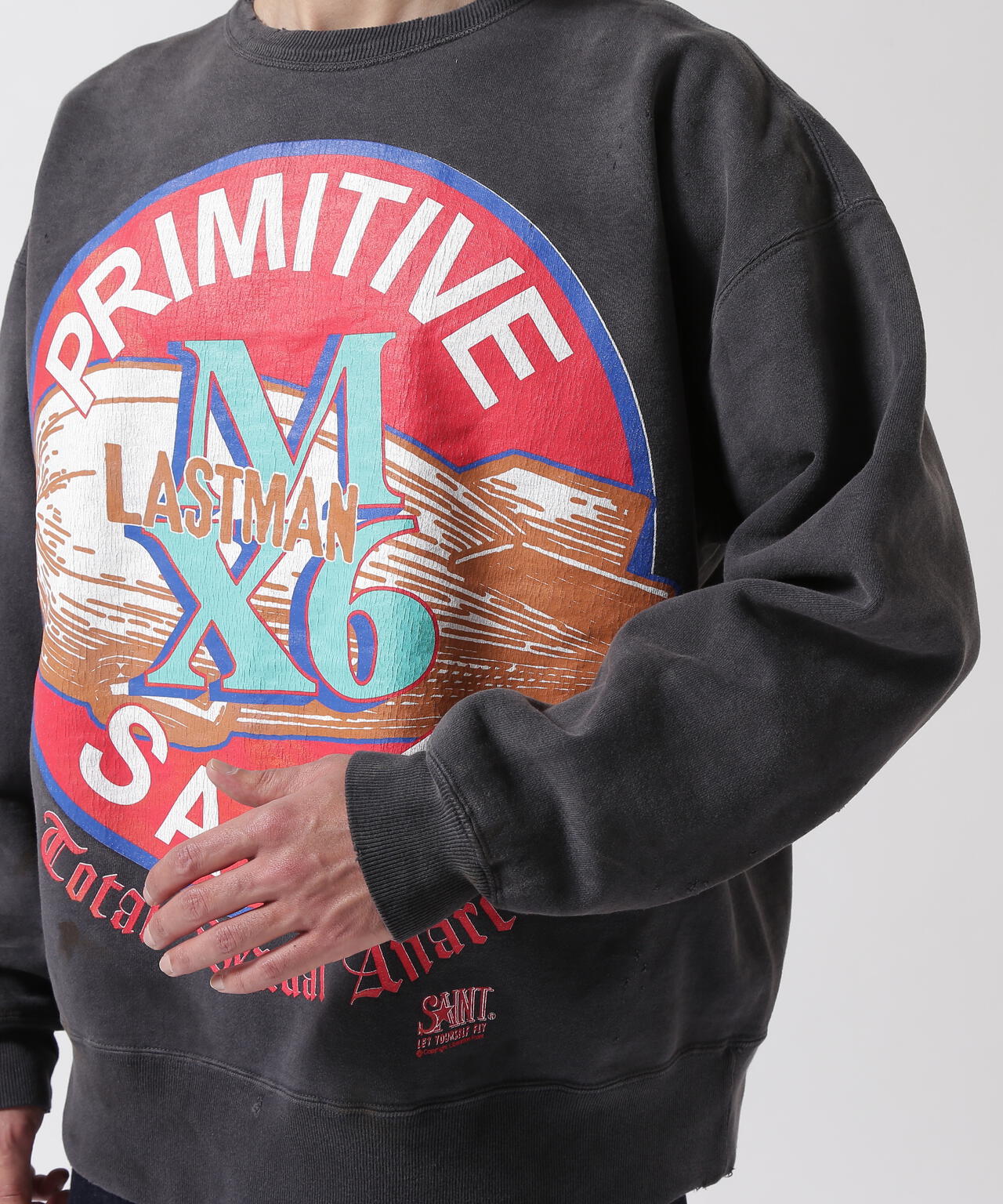 SAINT MICHAEL/セントマイケル/LM_CRW-N SWEAT / PRIMITIVE /BLK