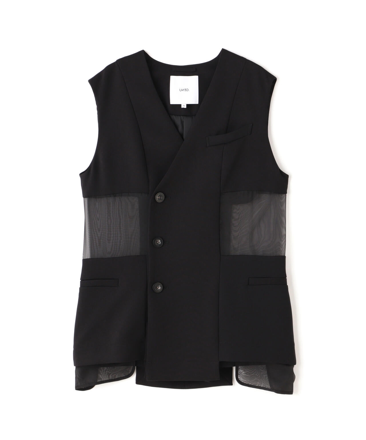 UN3D./アンスリード/SHEER LAYERED VEST/シアーレイヤードベスト
