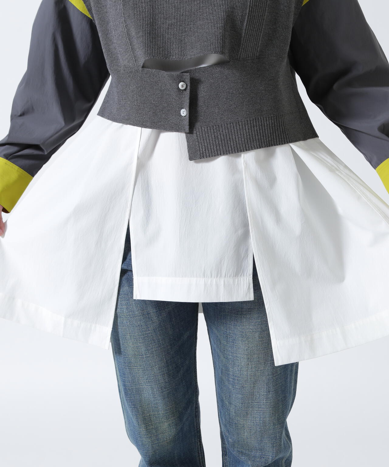 UN3D./アンスリード/KNIT VEST DOCKING SHIRT/ニットベストドッキングシャツ
