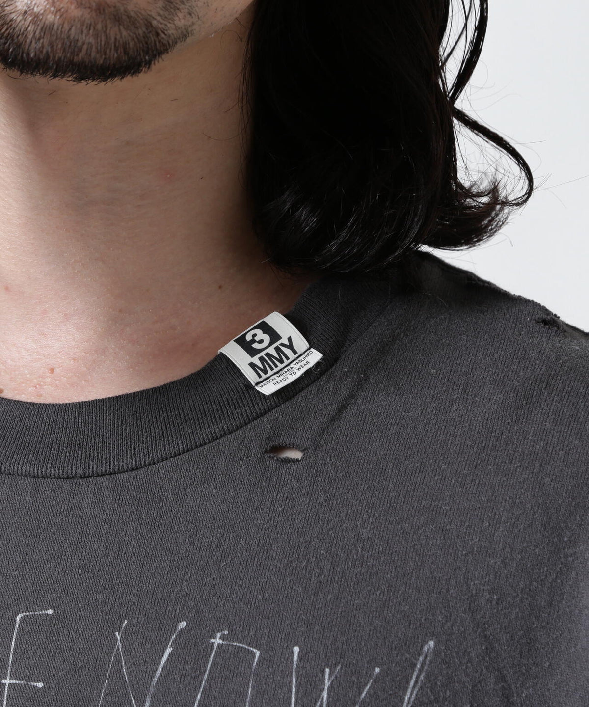 Maison MIHARAYASUHIRO/メゾン ミハラヤスヒロ/EMBELLISHED DISTRESSED L/S TEE
