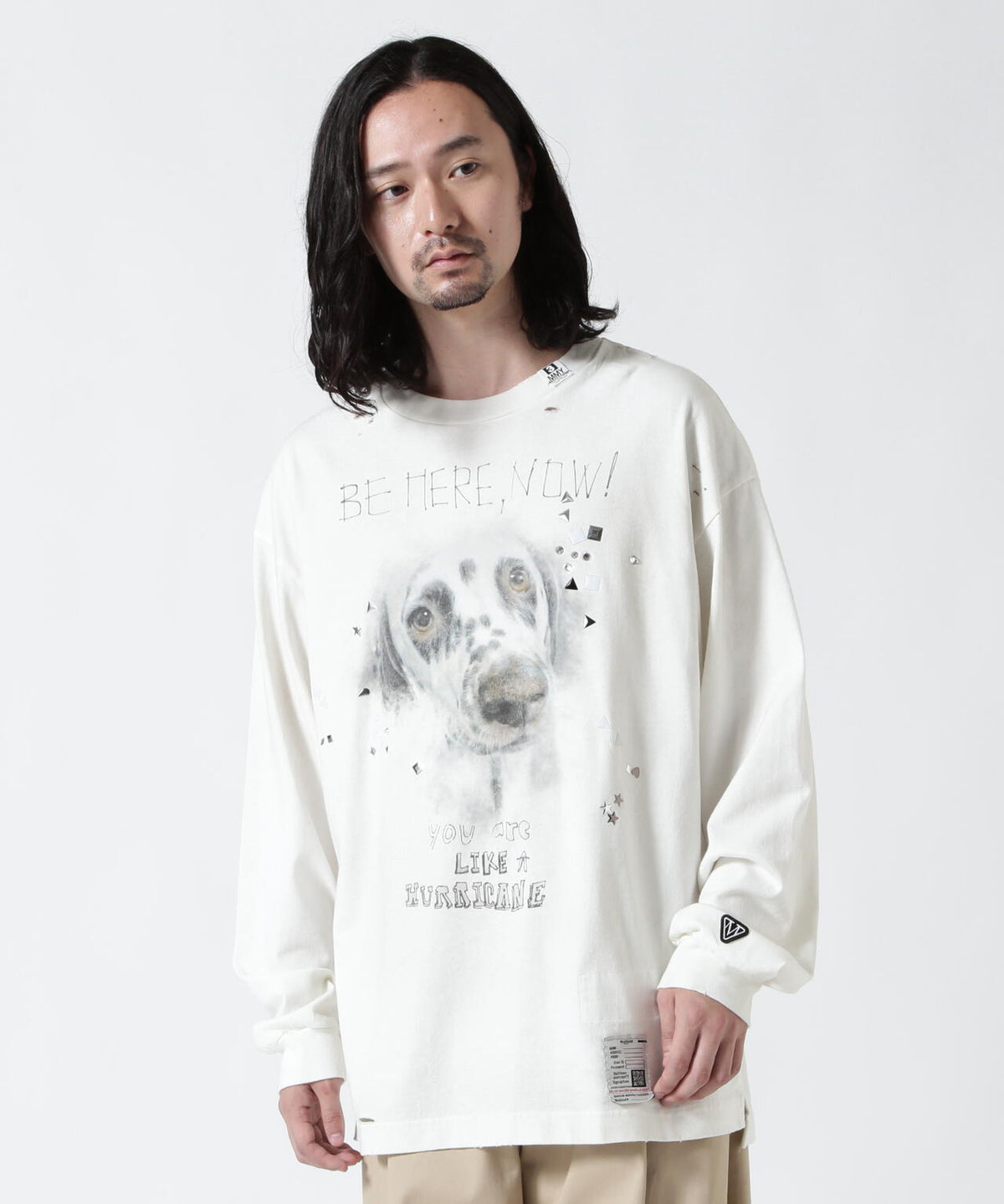 Maison MIHARAYASUHIRO/メゾン ミハラヤスヒロ/EMBELLISHED DISTRESSED L/S TEE