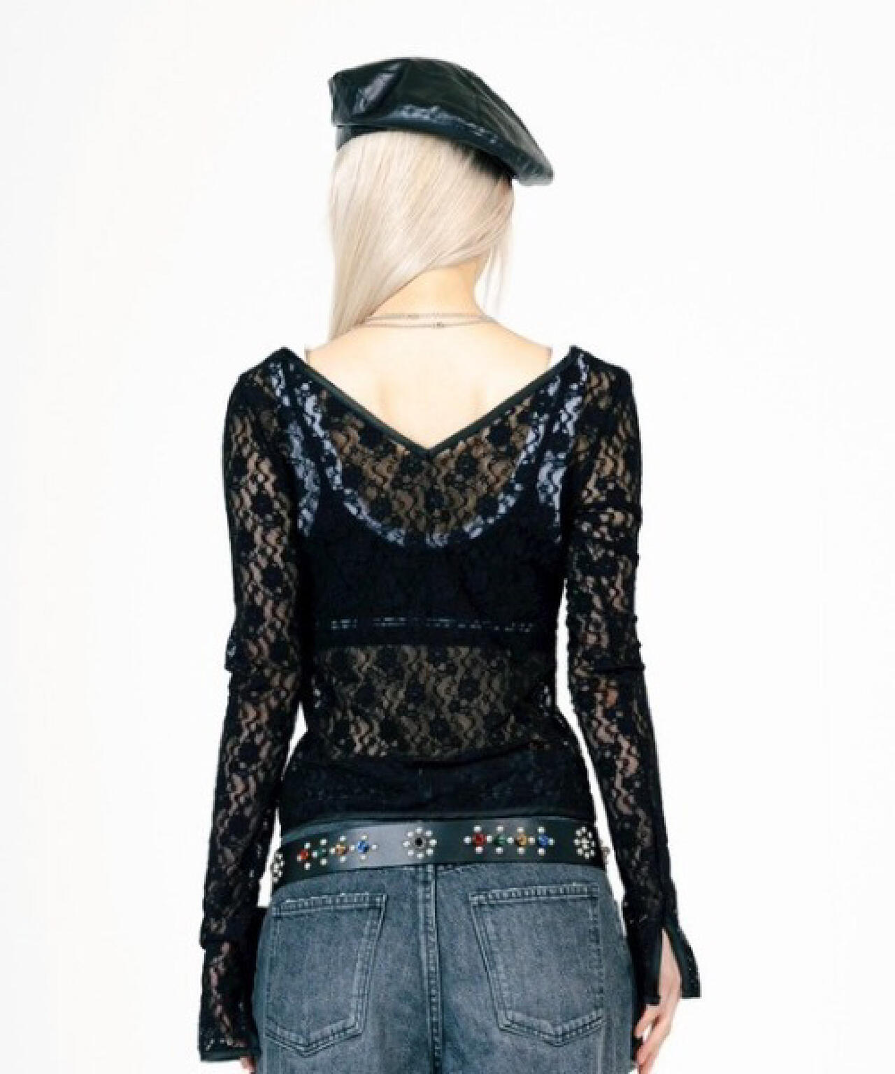 MITSUKI/ミツキ/LACE V NECK TOPS