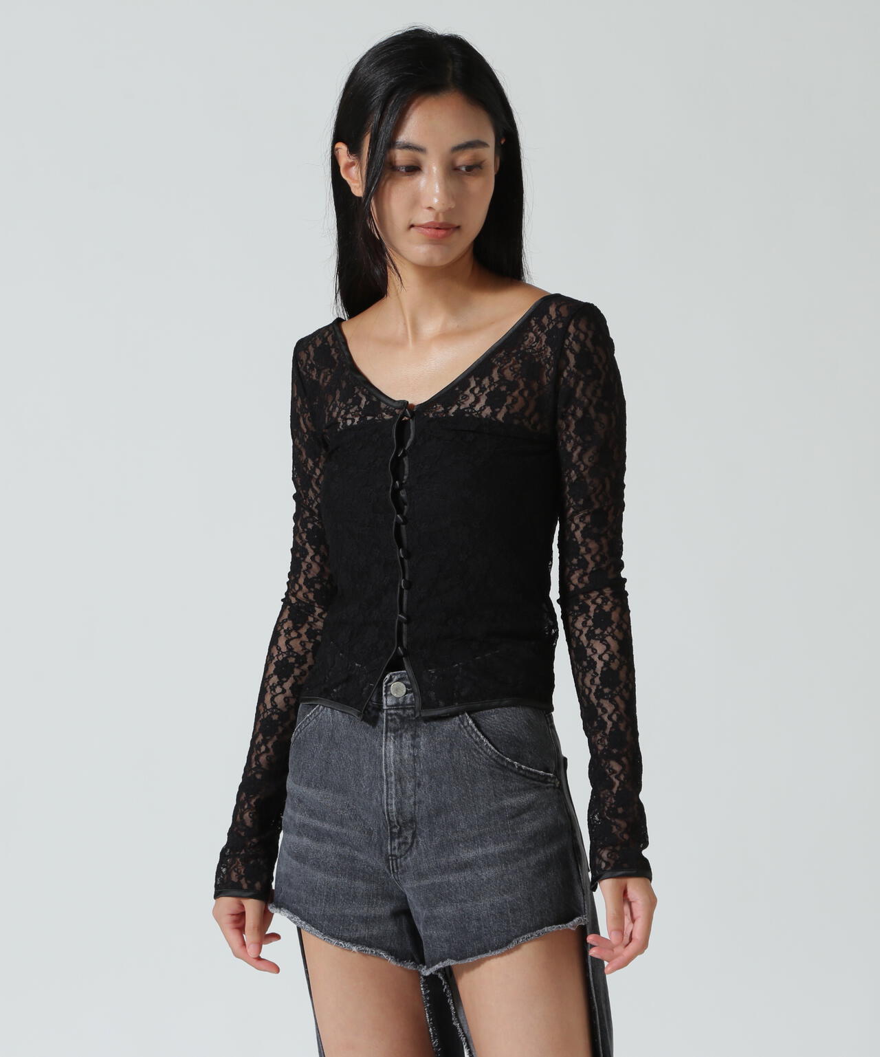 MITSUKI/ミツキ/LACE V NECK TOPS