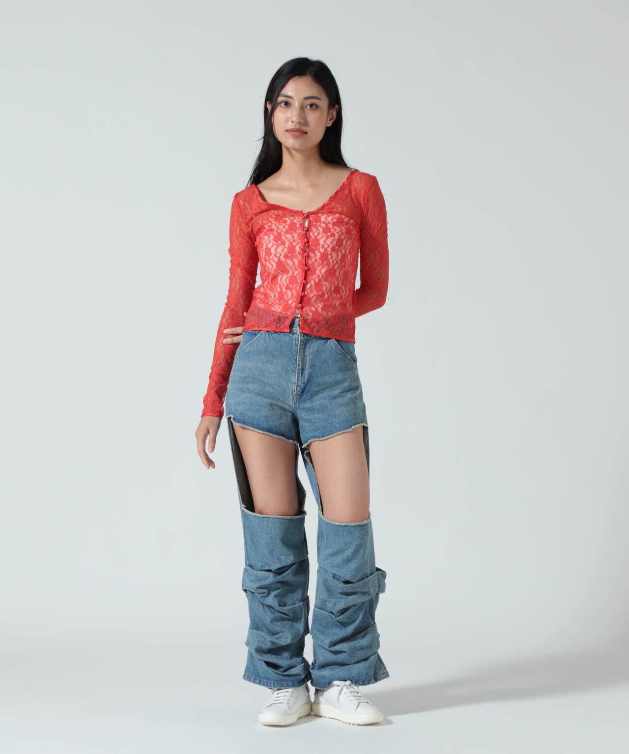 MITSUKI/ミツキ/LACE V NECK TOPS