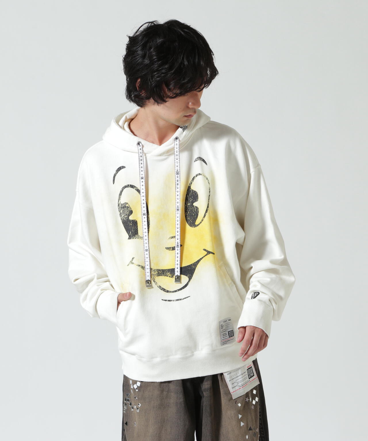 Maison MIHARAYASUHIRO/メゾン ミハラヤスヒロ/HAPPY FACE DISTRESSED HOODIE