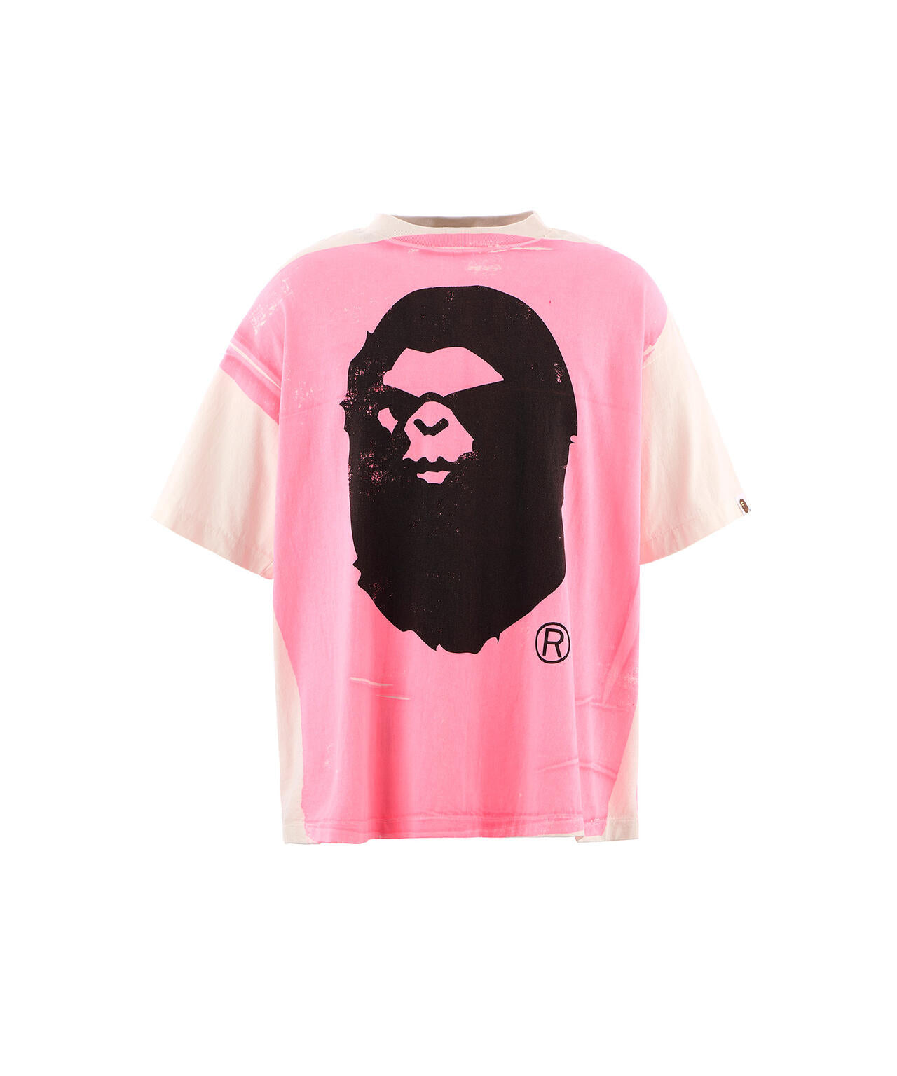 SAINT MICHAEL/セントマイケル/BAPE_SS TEE/HANDPRINT/WHITE×PINK