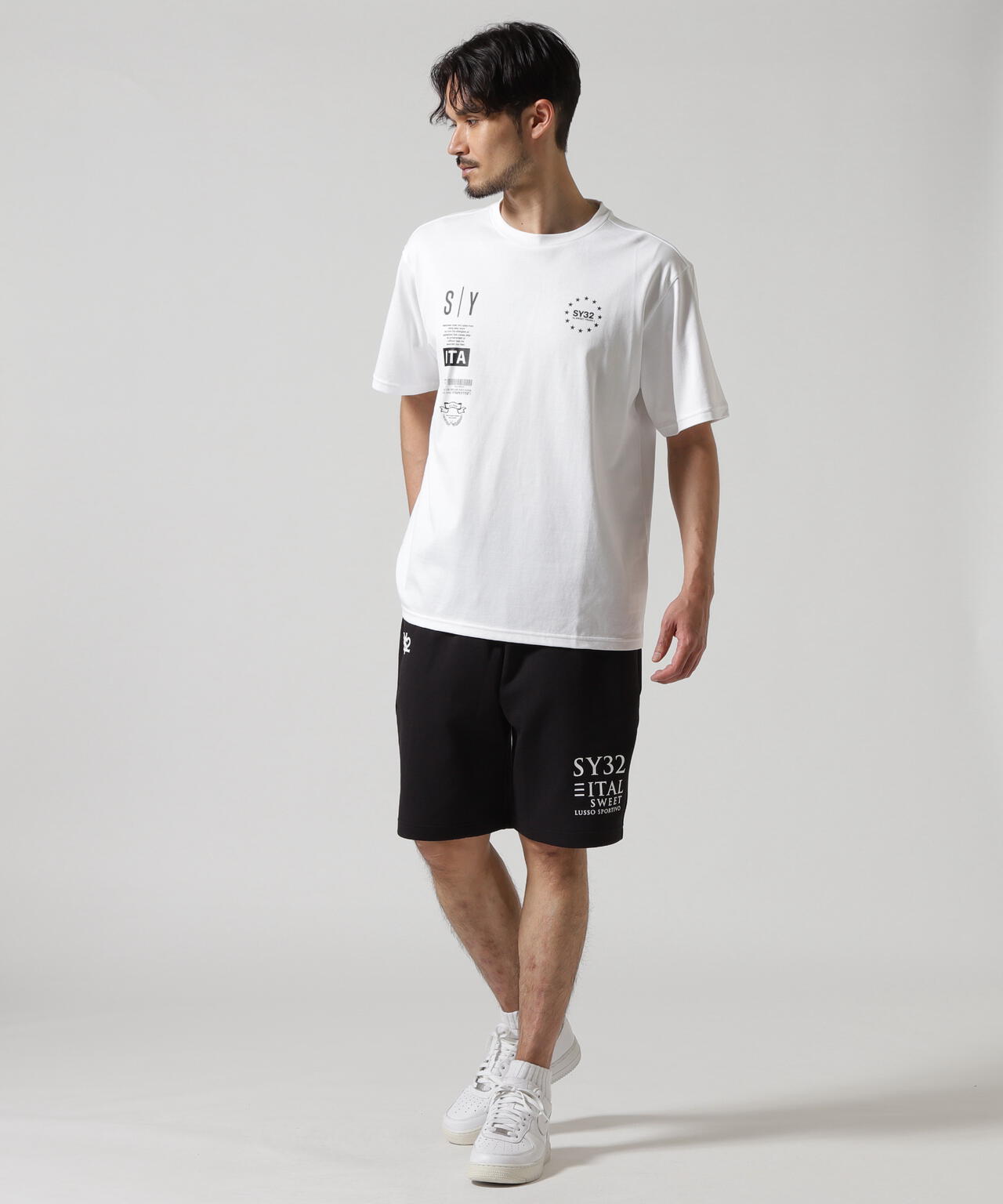 SY32 by SWEET YEARS/エスワイサーティトゥ バイ スィートイヤーズ/MULTI LOGO GRAPHIC TEE