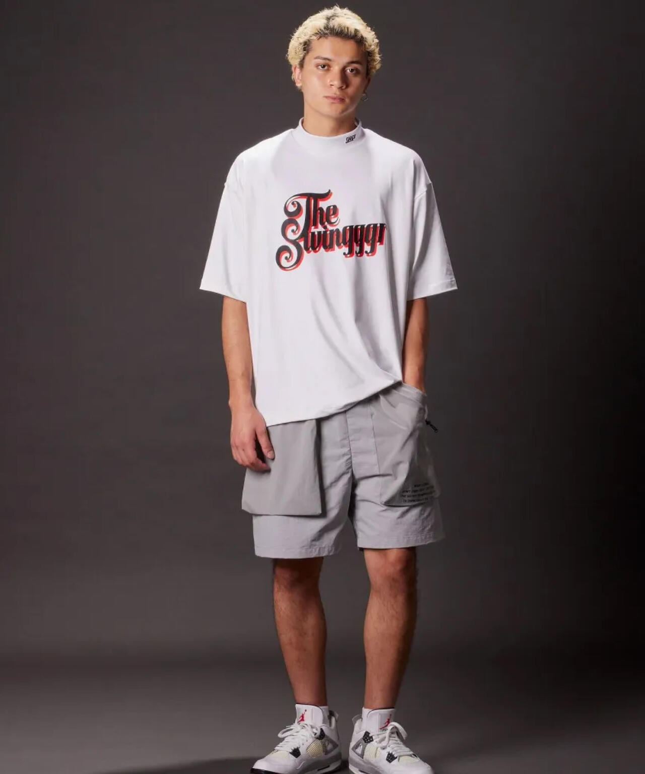 THE SWINGGGR/ザ スウィンガー/DOUBLE COL MOCK NECK TEE