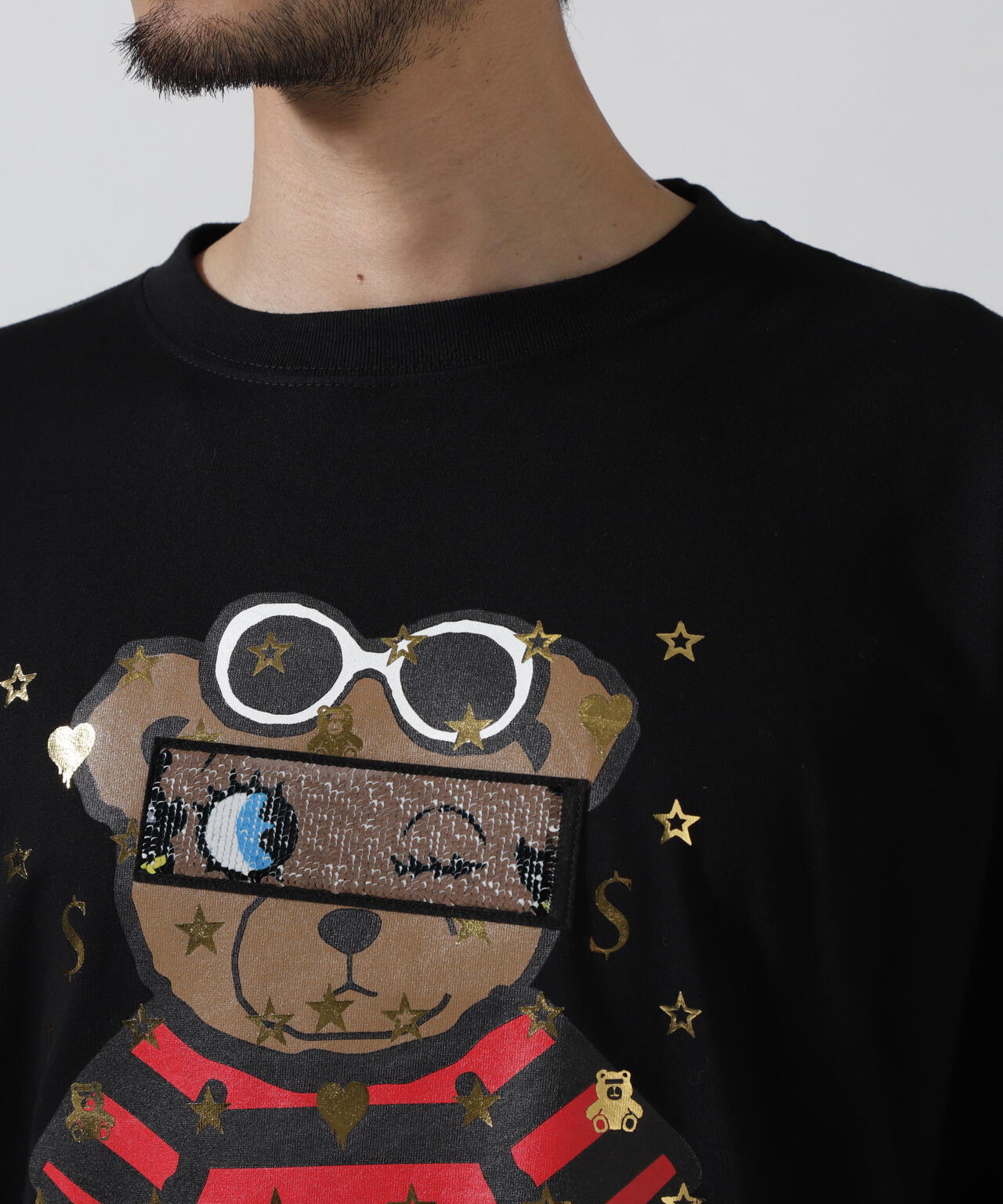 STUD MUFFIN/スタッドマフィン/BEAR シークイン SS TEE