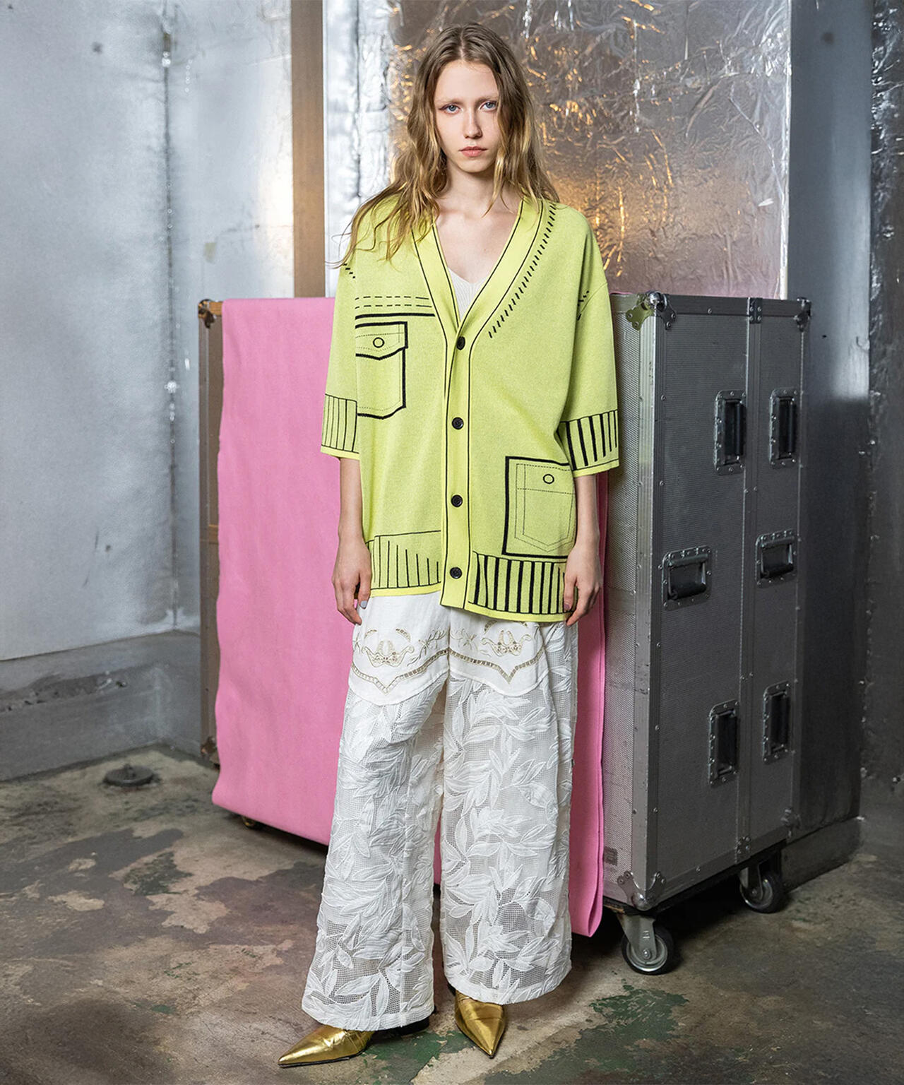 AULA AILA/アウラアイラ/CUTWORK EMBROIDERED PANTS