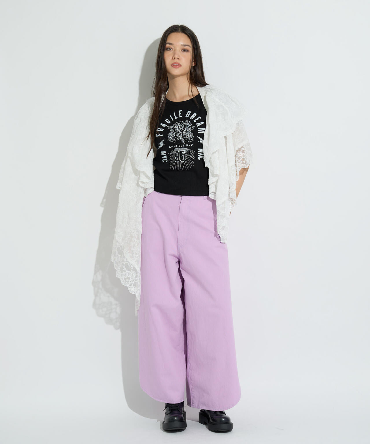 ANNA SUI NYC/アナ スイ エヌワイシー/アシメレーススカート