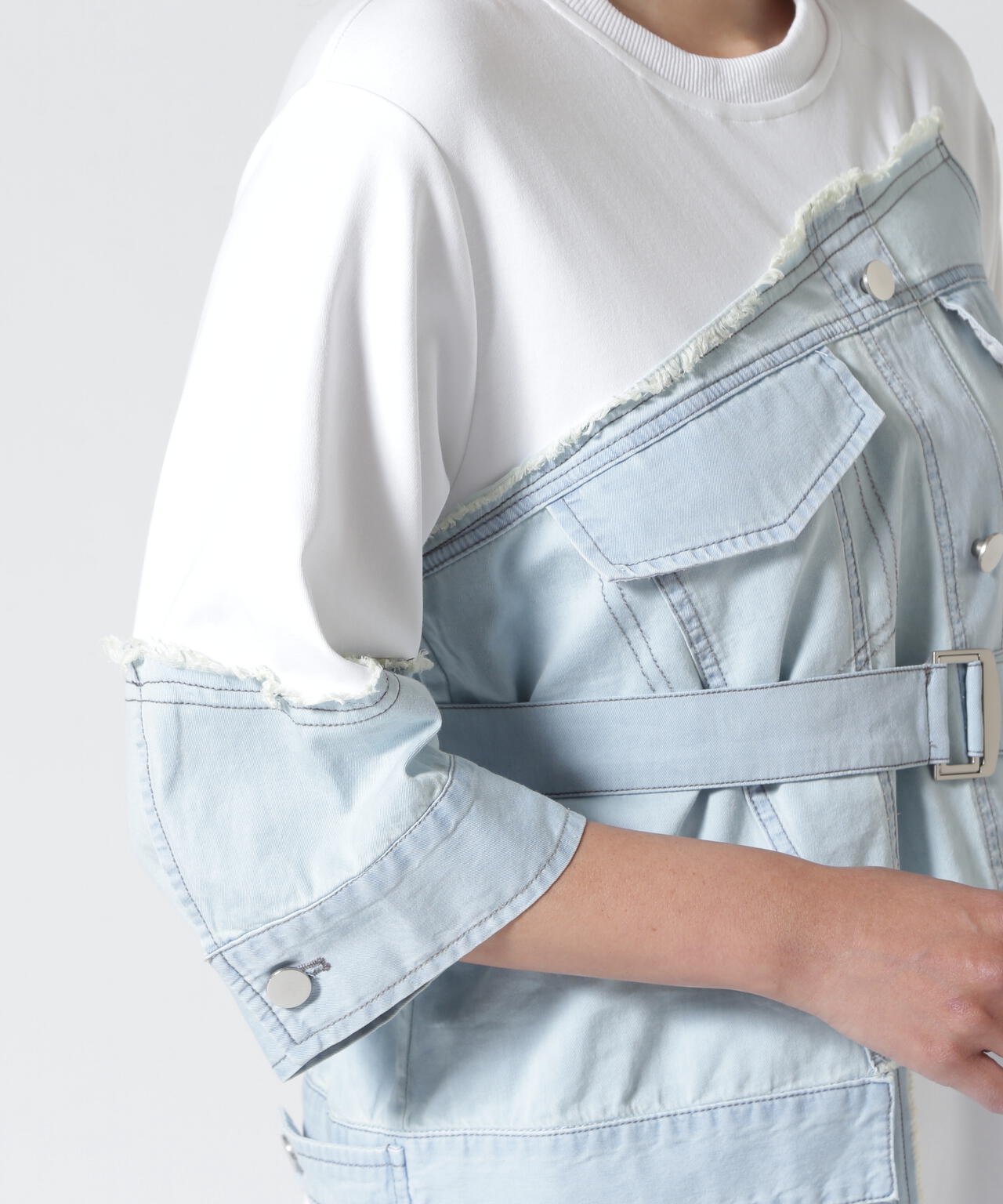 AULA AILA/アウラアイラ/DENIM COMBINATION ONE PIECE