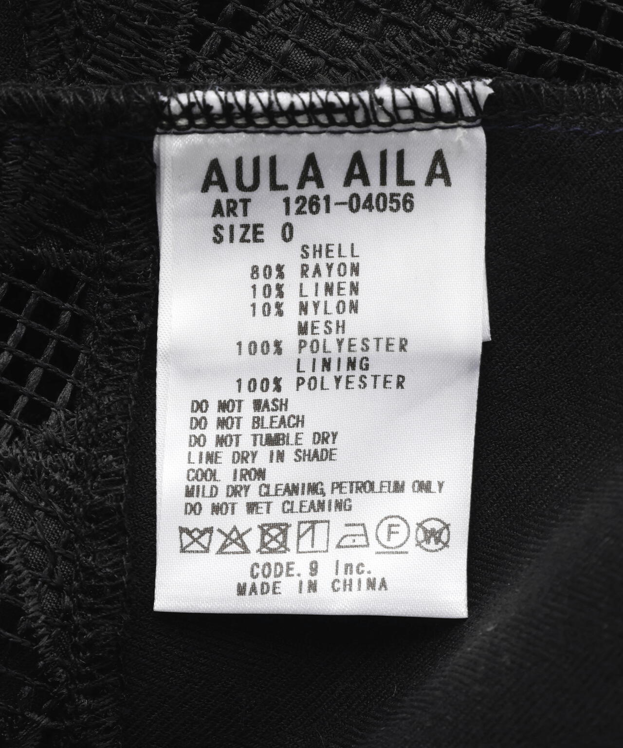AULA AILA/アウラアイラ/CUTWORK EMBROIDERED SHIRT
