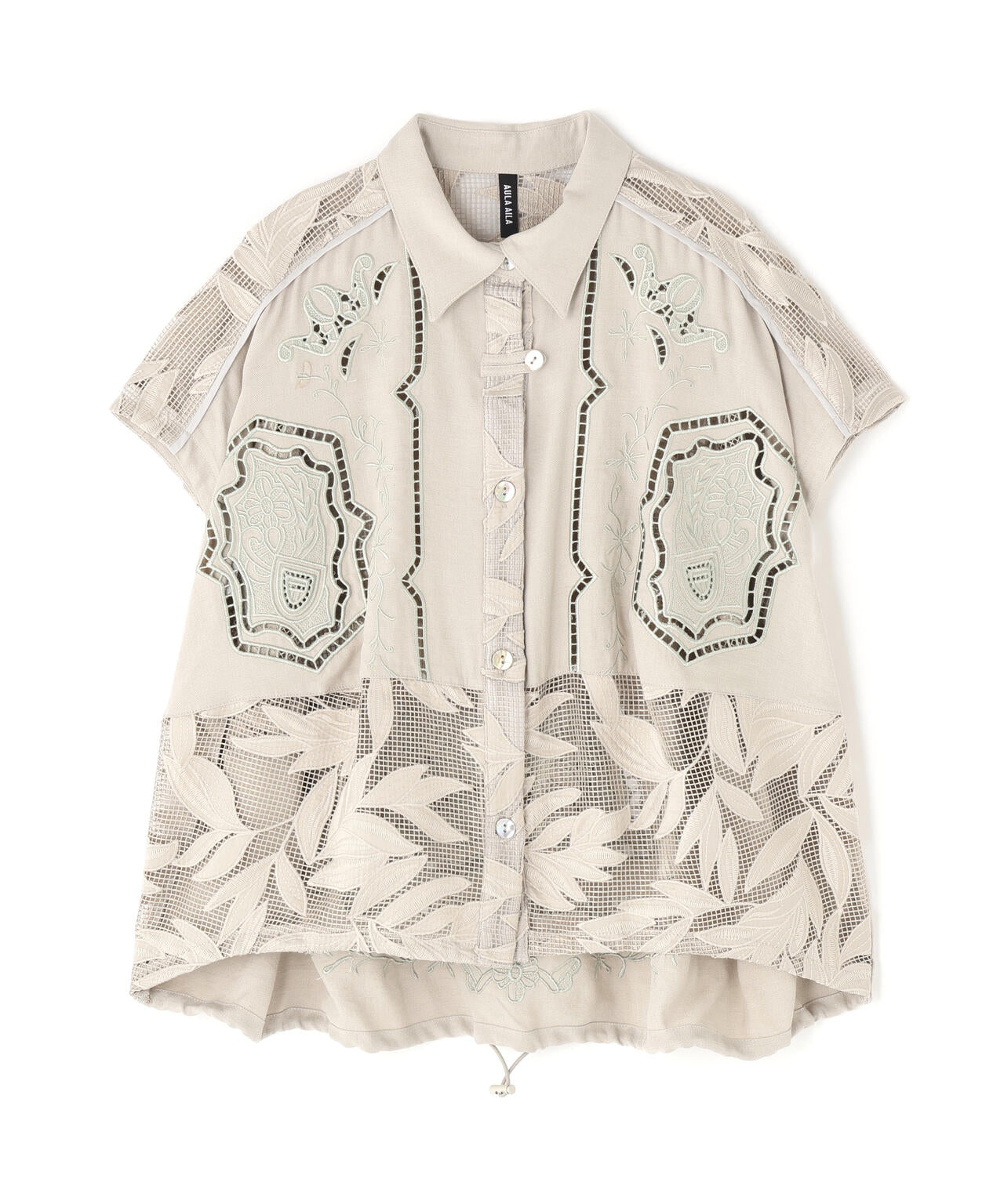 AULA AILA/アウラアイラ/CUTWORK EMBROIDERED SHIRT