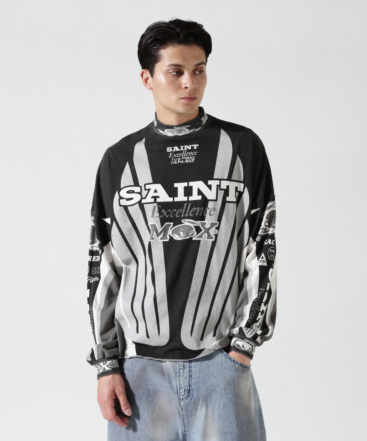 SAINT MICHAEL/セントマイケル/LS T-SHIRT/SAINT MX/BLACK
