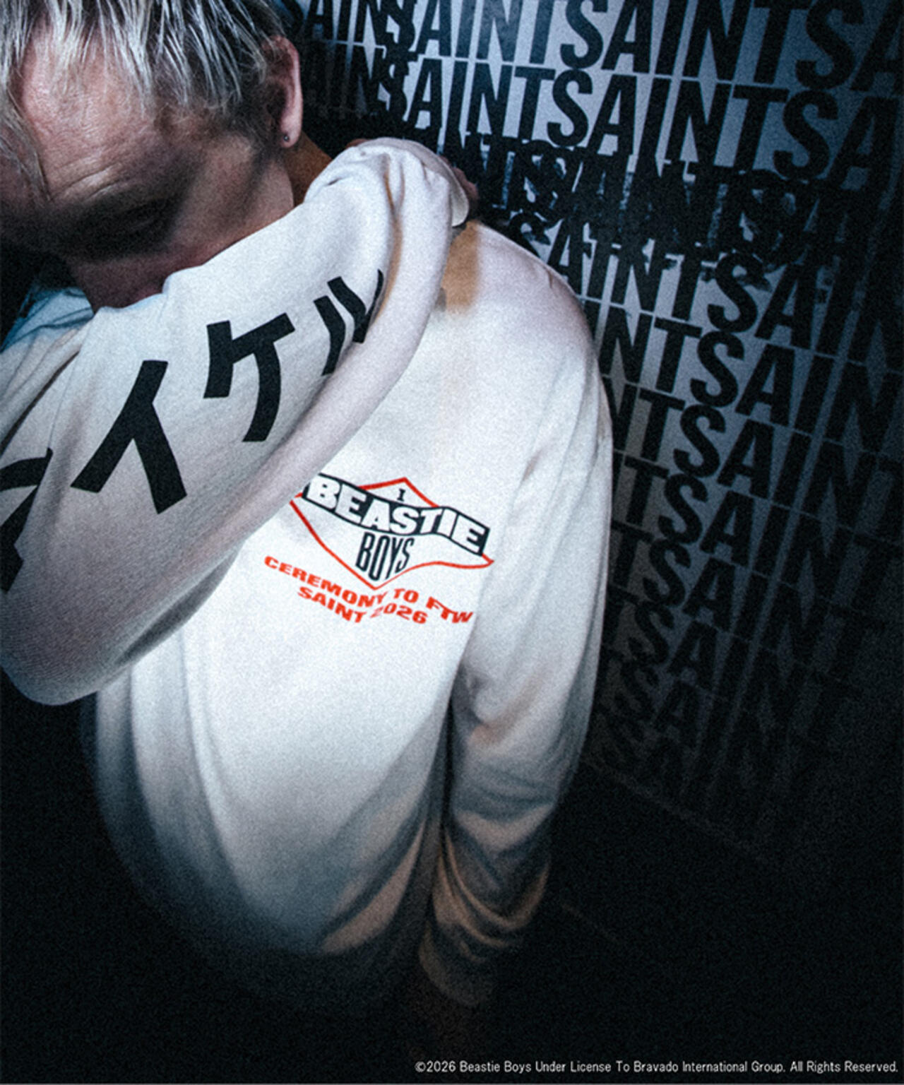 SAINT MICHAEL/セントマイケル/BTB_LS T-SHIRT /BEASTIEBOYS/WHITE