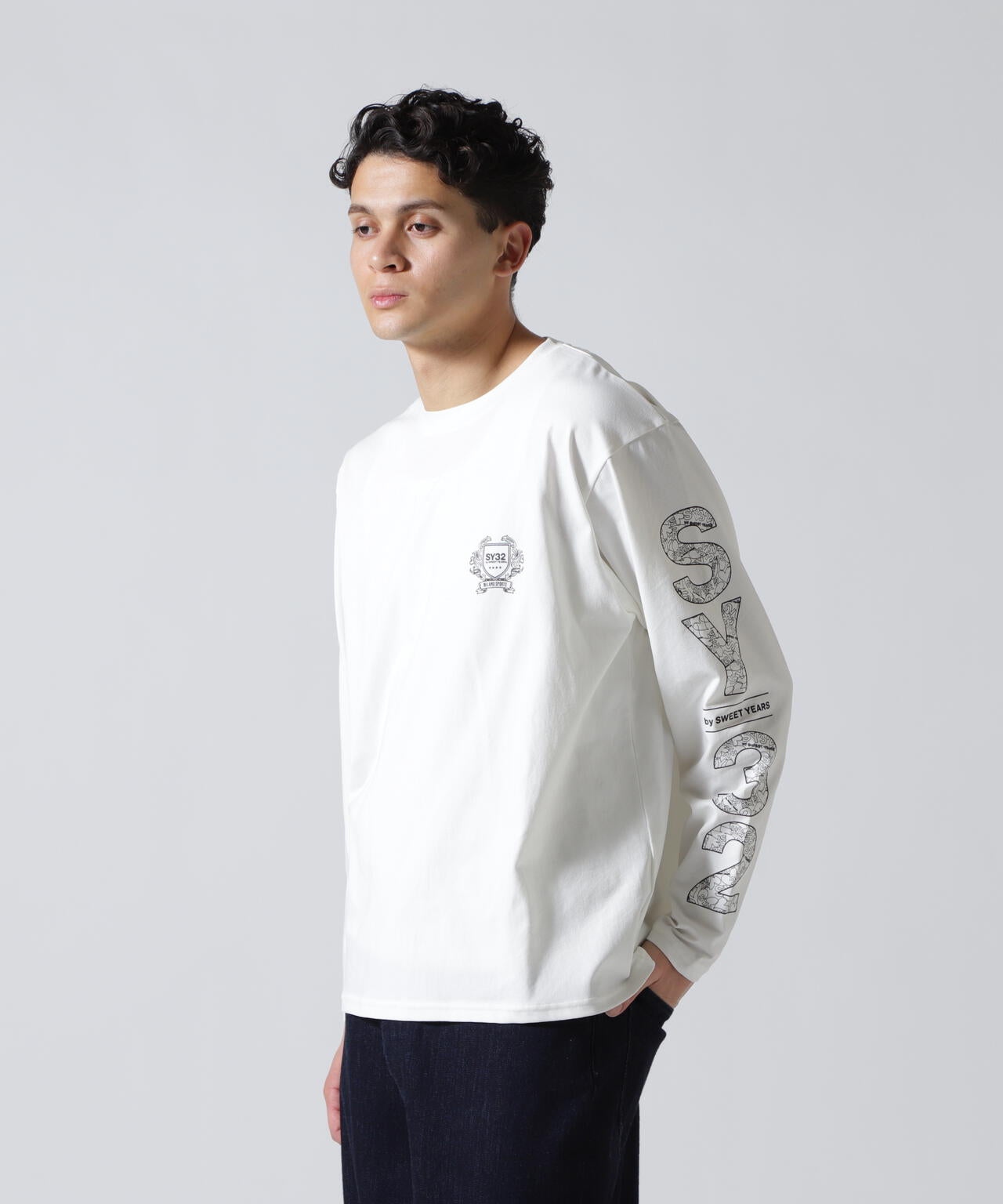 SY32 by SWEET YEARS/エスワイサーティトゥ バイ スィートイヤーズ/NEO SHIELD LOGO L/S TEE