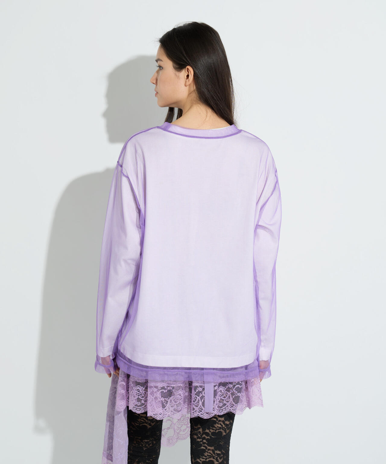 ANNA SUI NYC/アナ スイ エヌワイシー/メッシュレイヤードロングTシャツ