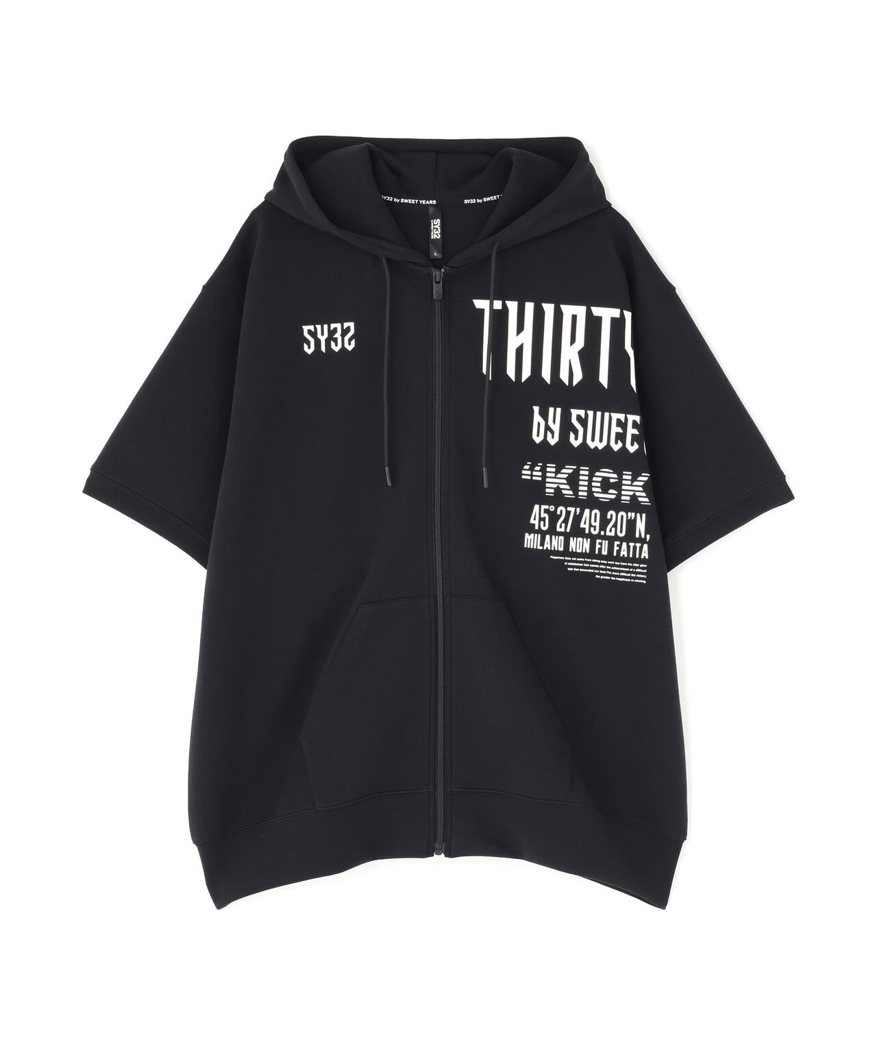 SY32 by SWEET YEARS /エスワイサーティトゥ バイ スィートイヤーズ/ACTIVE S/S ZIP HOODIE