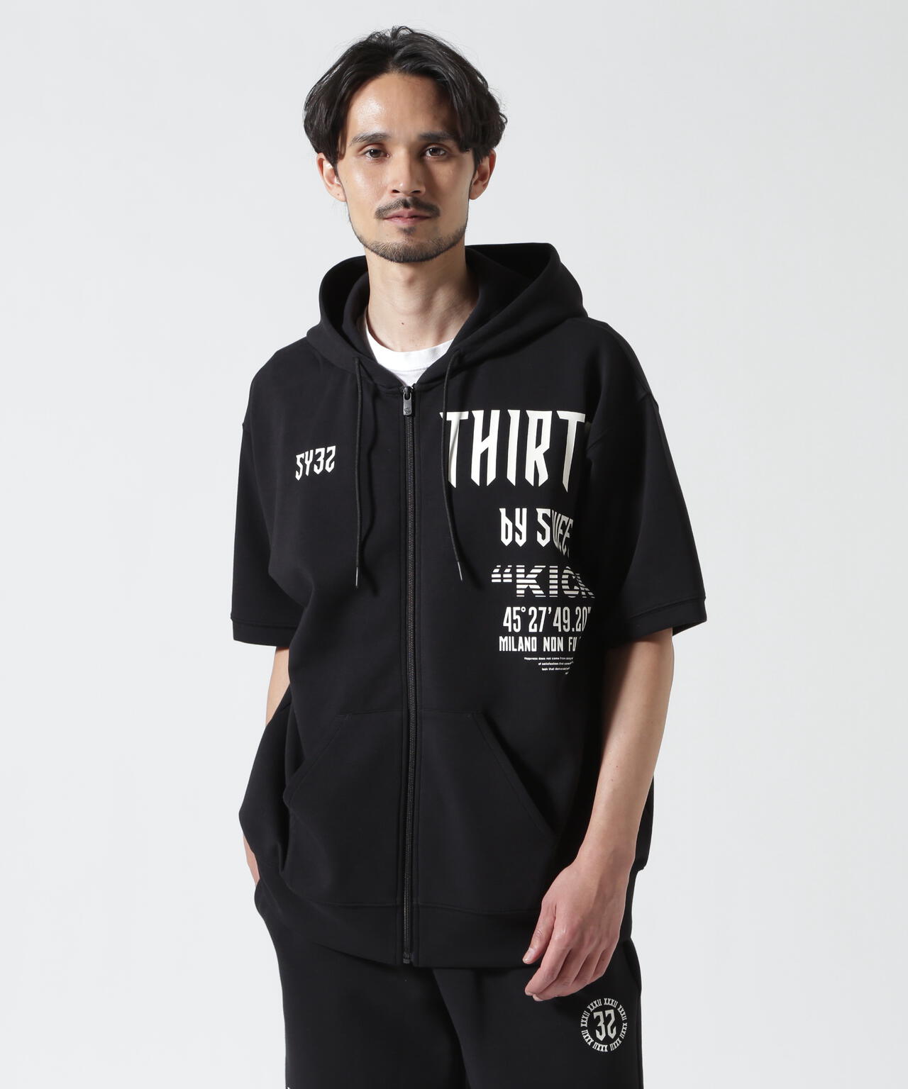 SY32 by SWEET YEARS /エスワイサーティトゥ バイ スィートイヤーズ/ACTIVE S/S ZIP HOODIE