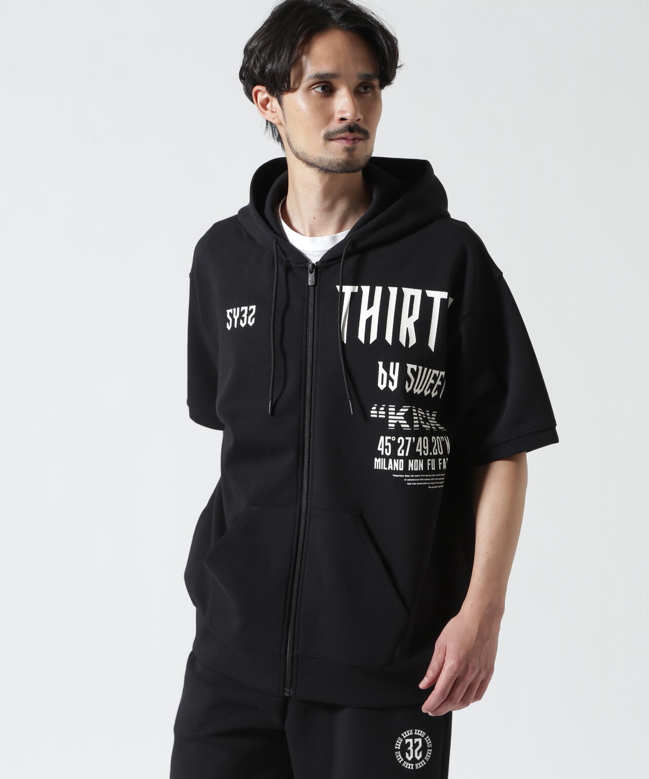 SY32 by SWEET YEARS /エスワイサーティトゥ バイ スィートイヤーズ/ACTIVE S/S ZIP HOODIE