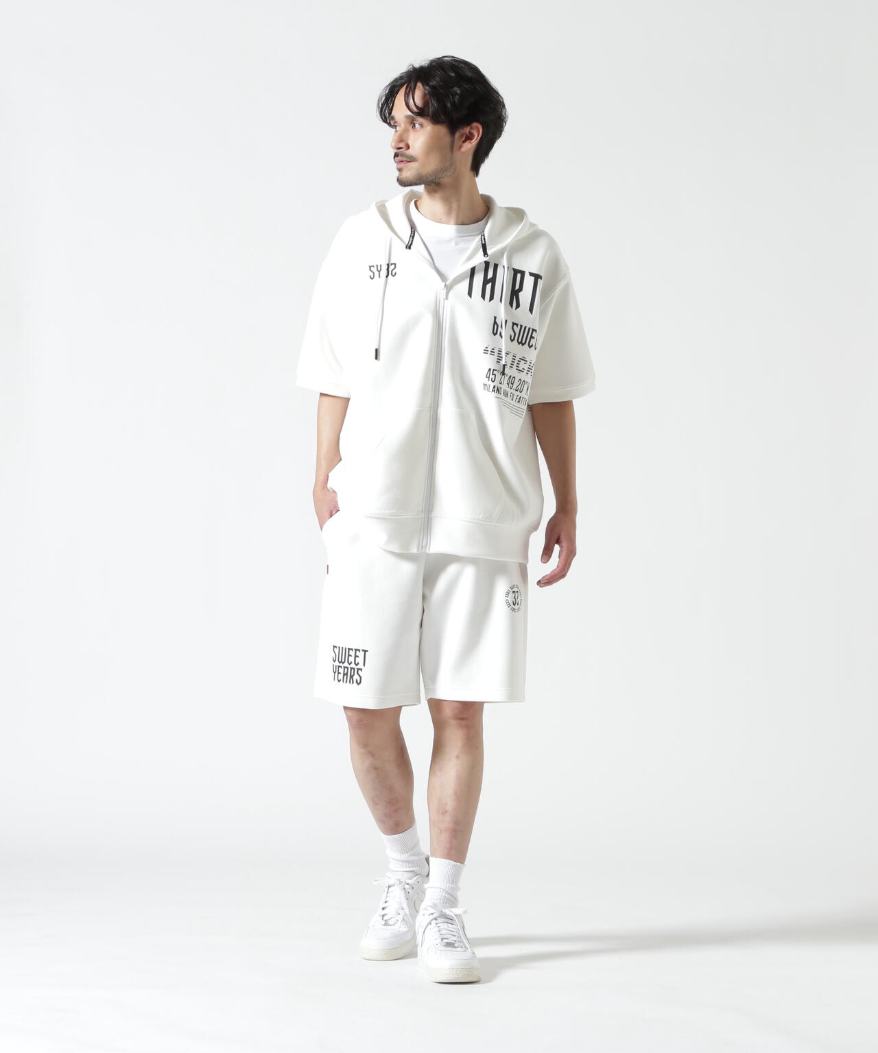 SY32 by SWEET YEARS /エスワイサーティトゥ バイ スィートイヤーズ/ACTIVE S/S ZIP HOODIE