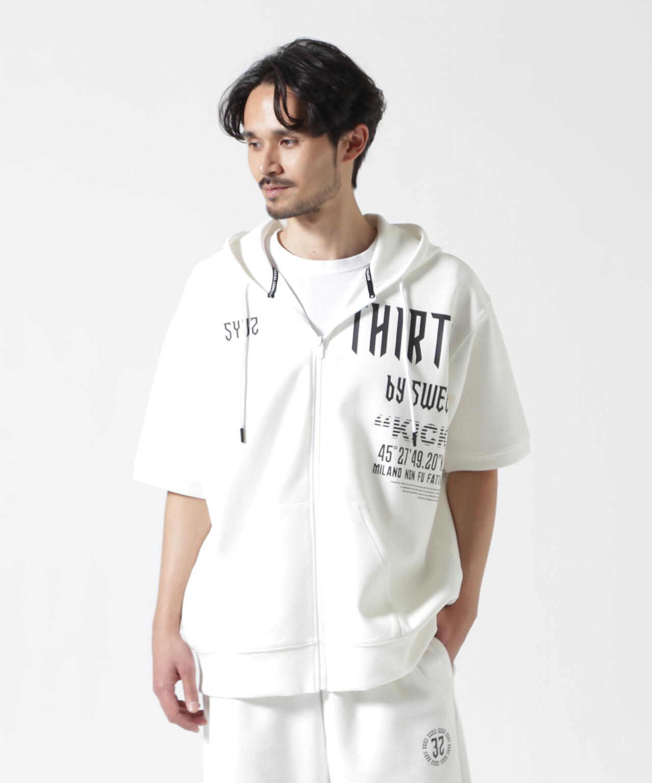 SY32 by SWEET YEARS /エスワイサーティトゥ バイ スィートイヤーズ/ACTIVE S/S ZIP HOODIE