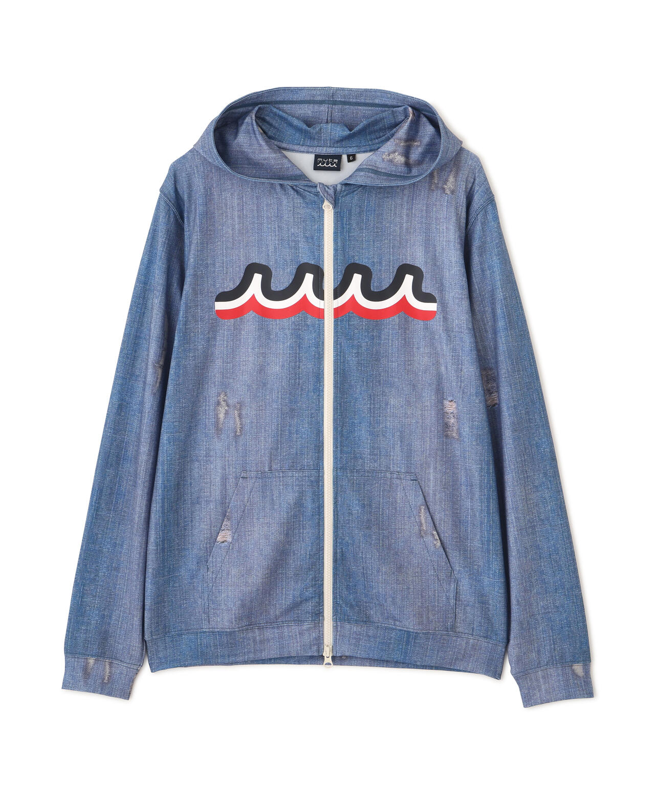 muta MARINE/ムータ マリン/別注DENIMプリントラッシュパーカー