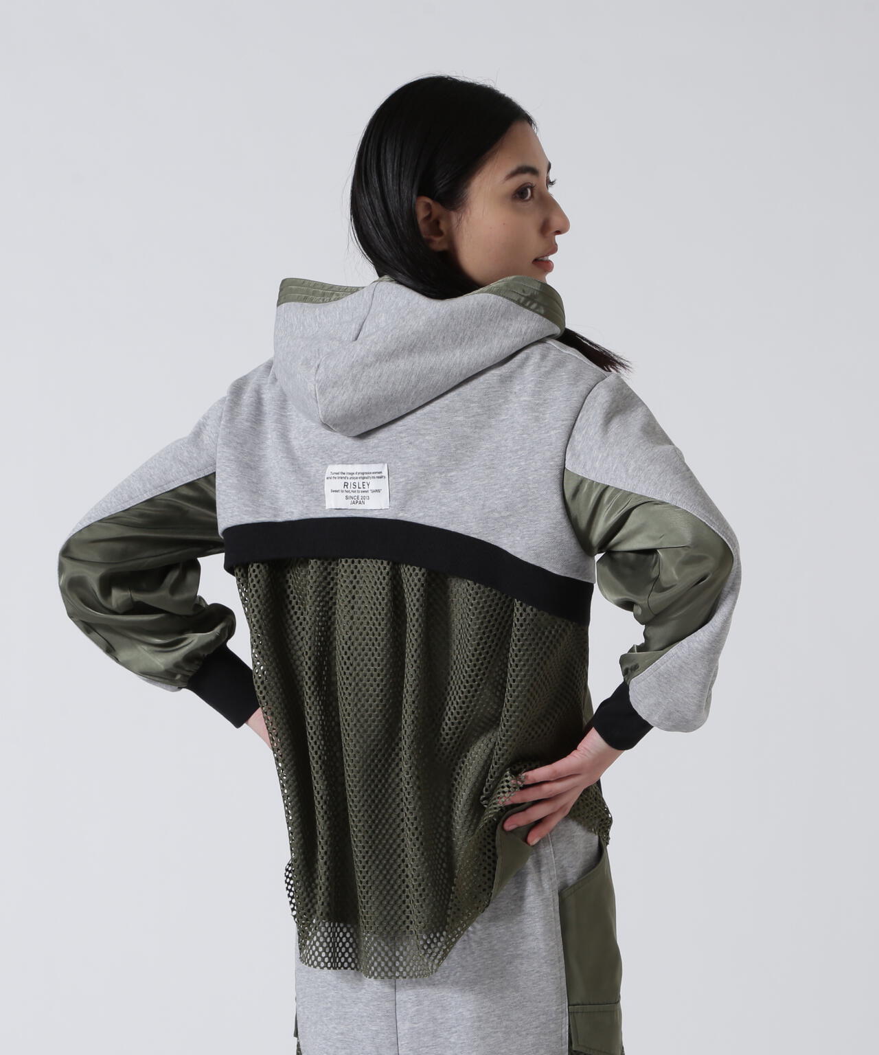Risley/リズレー/Back mesh hoodie