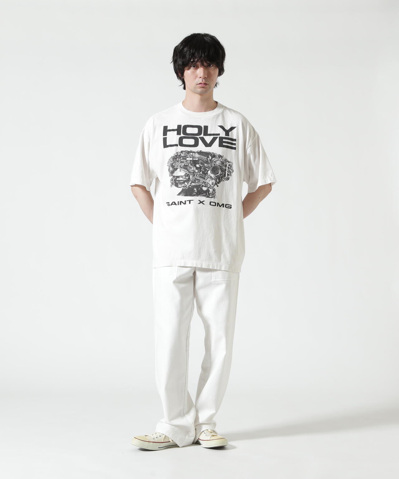SAINT MICHAEL/セントマイケル/KK_SS T-SHIRT/HOLY LOVE/WHITE