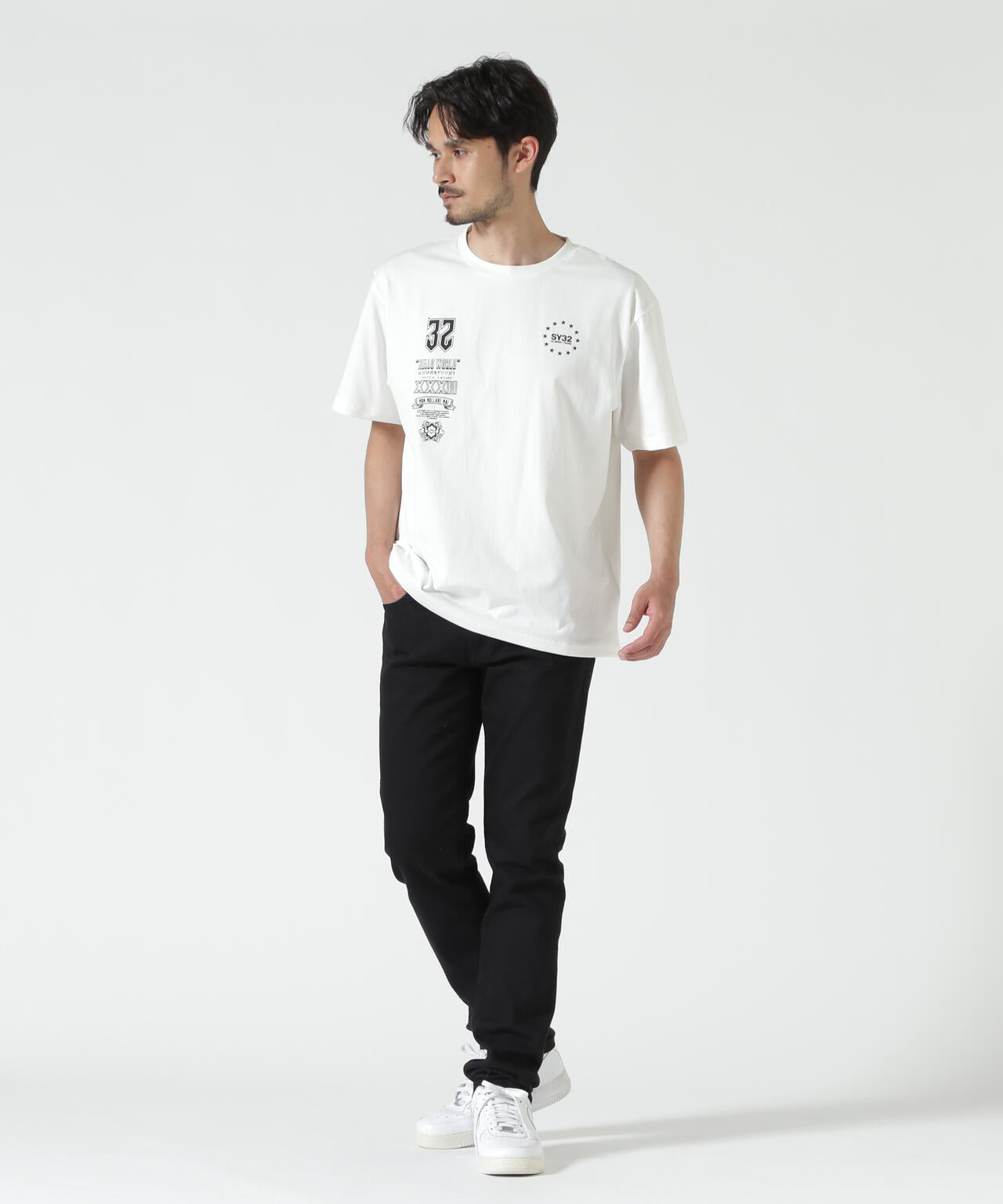 SY32 by SWEET YEARS /MULTI LOGO TEE