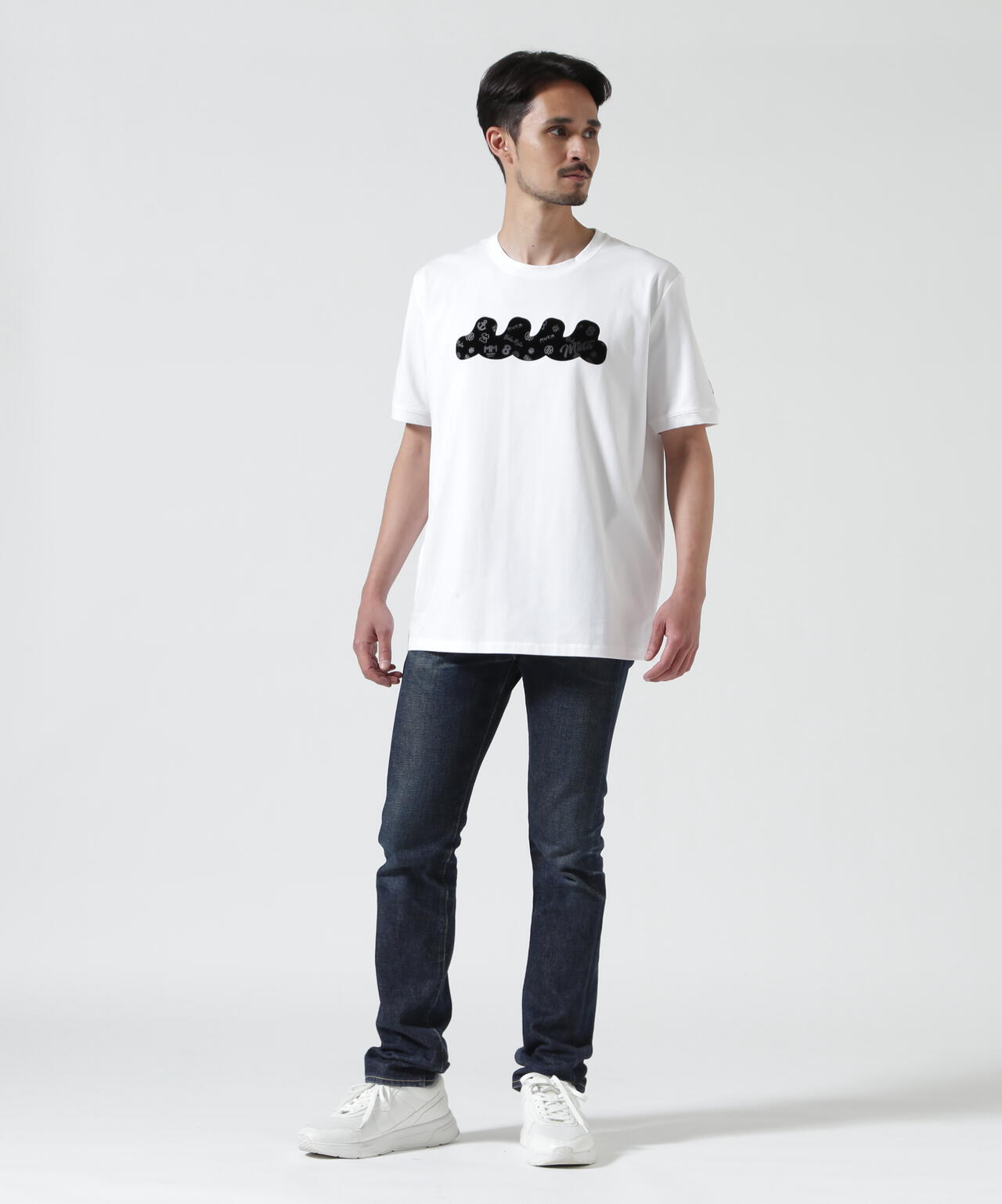 muta MARINE/ムータ マリン/別注フロッキーWAVE Tシャツ
