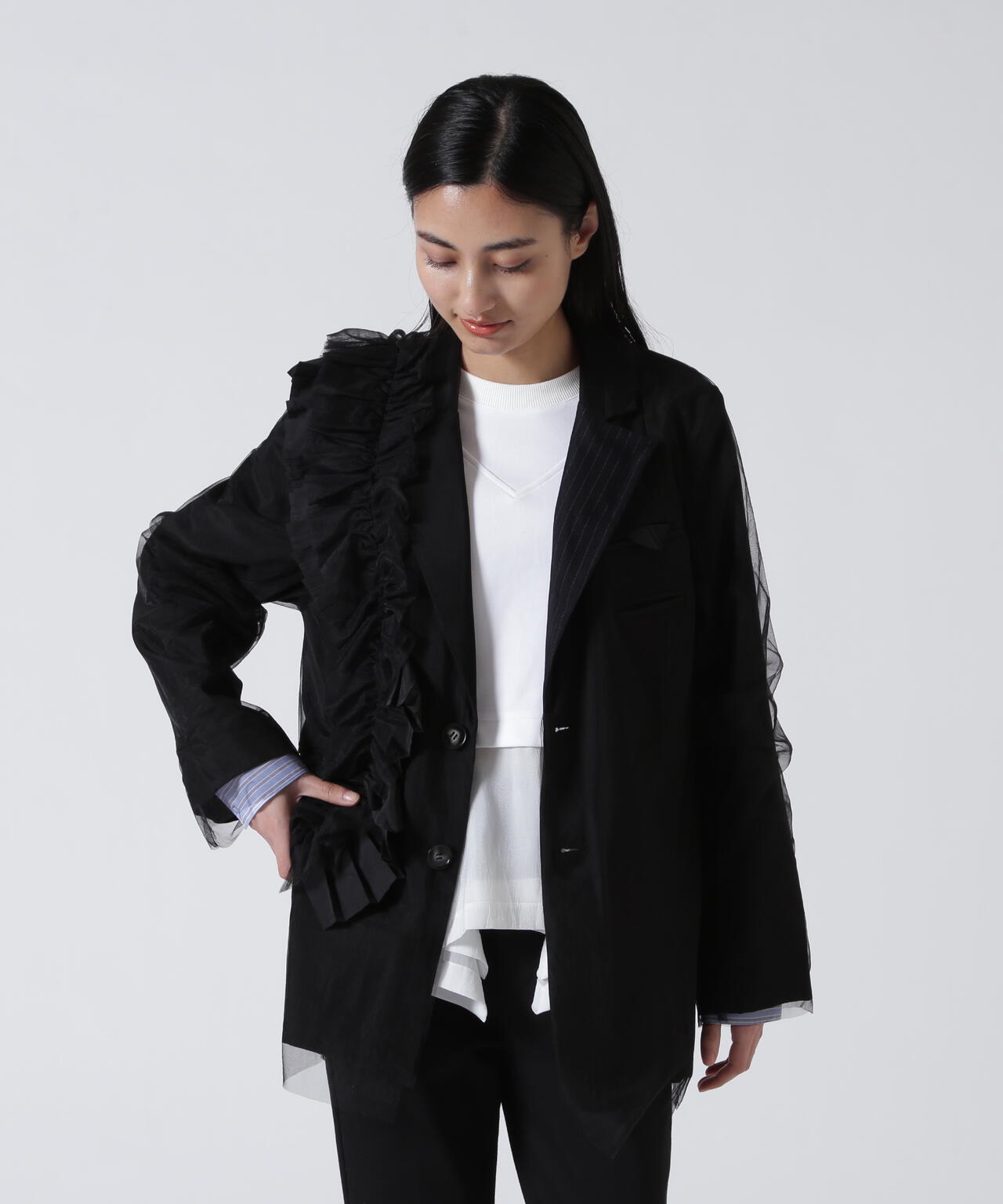 AULA AILA/アウラアイラ/REVERSIBLE SHEER JACKET