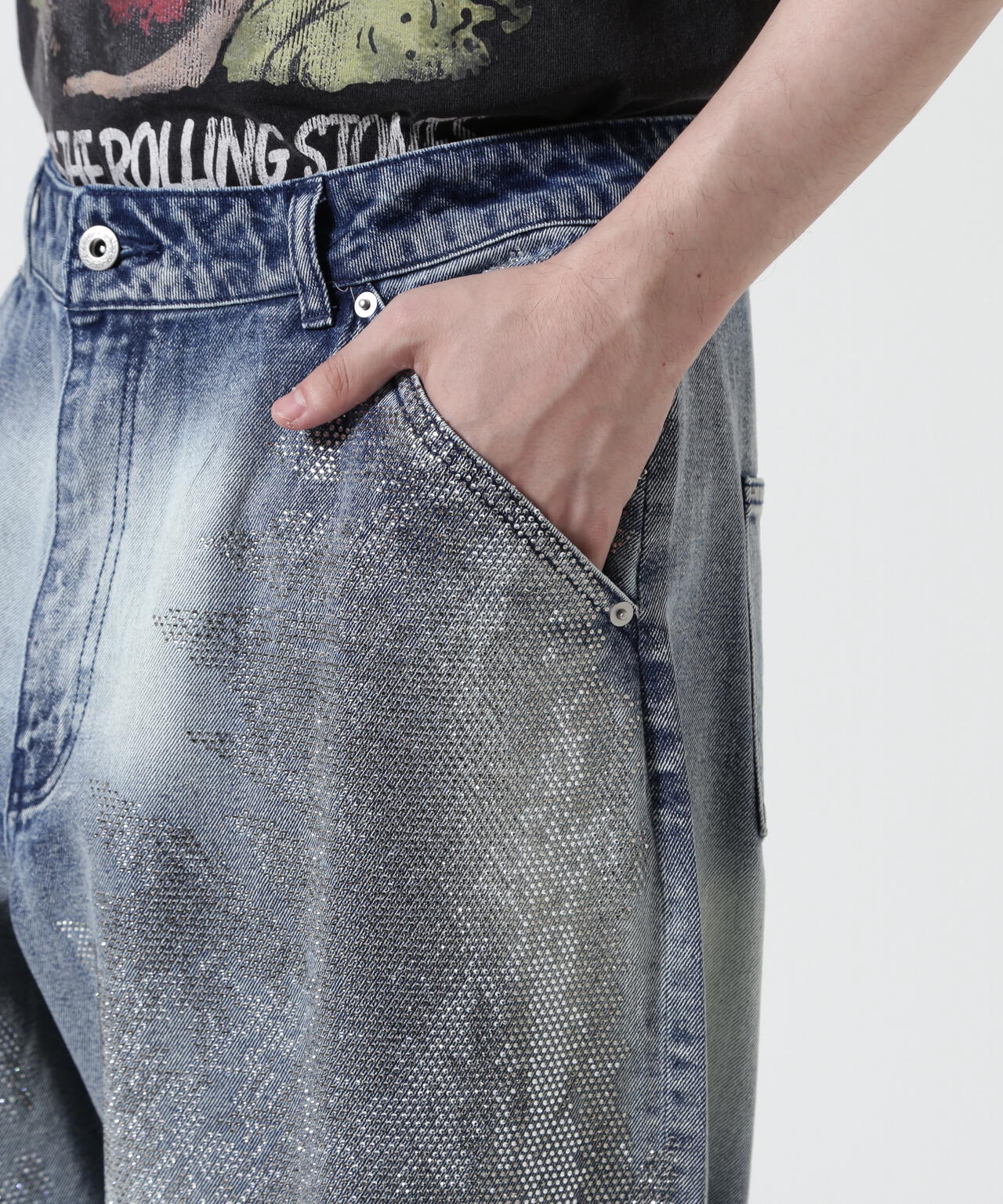 FR(13)NDS/フレンズ/LINE STONE BUGGY DENIM