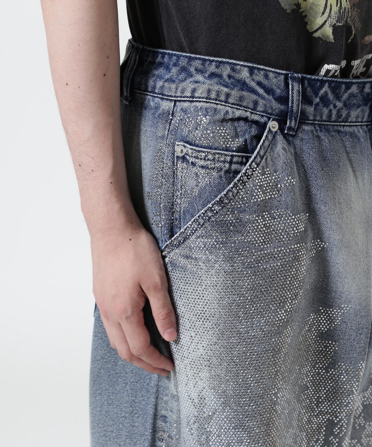 FR(13)NDS/フレンズ/LINE STONE BUGGY DENIM