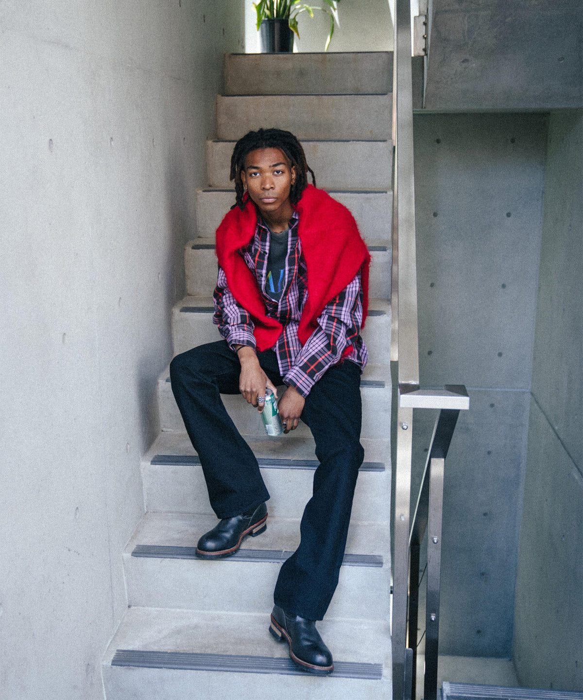 SAINT MICHAEL/セントマイケル/FLANNNEL SHIRT/CHECK/PURPLE
