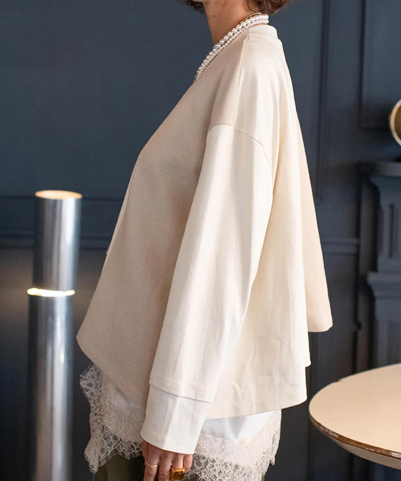 AULA AILA/アウラアイラ/LACE CAMISOLE SET PULLOVER