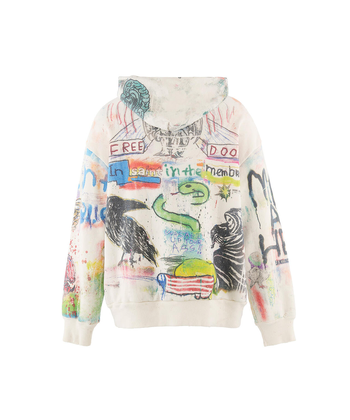 SAINT MICHAEL/セントマイケル/MDS_DBL FACE HOODIE/MADSUCKY/WHITE