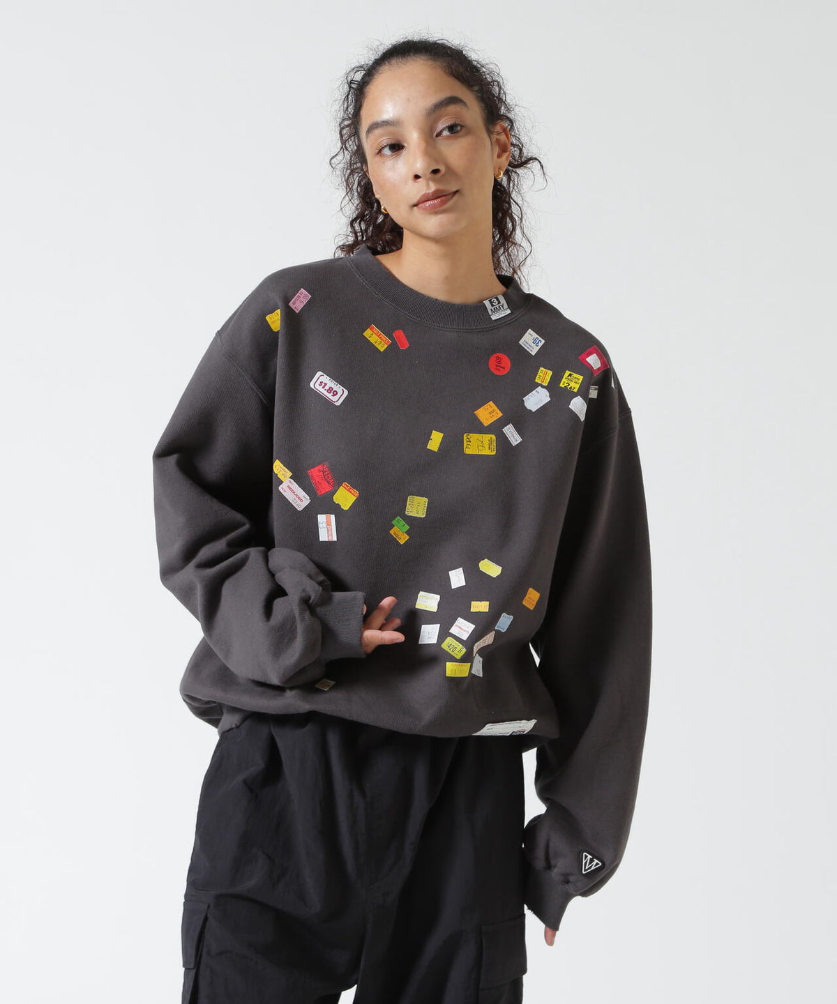 Maison MIHARAYASUHIRO/メゾン ミハラヤスヒロ/PRICE TAG STICKER PRINTED SWEATSHIRT