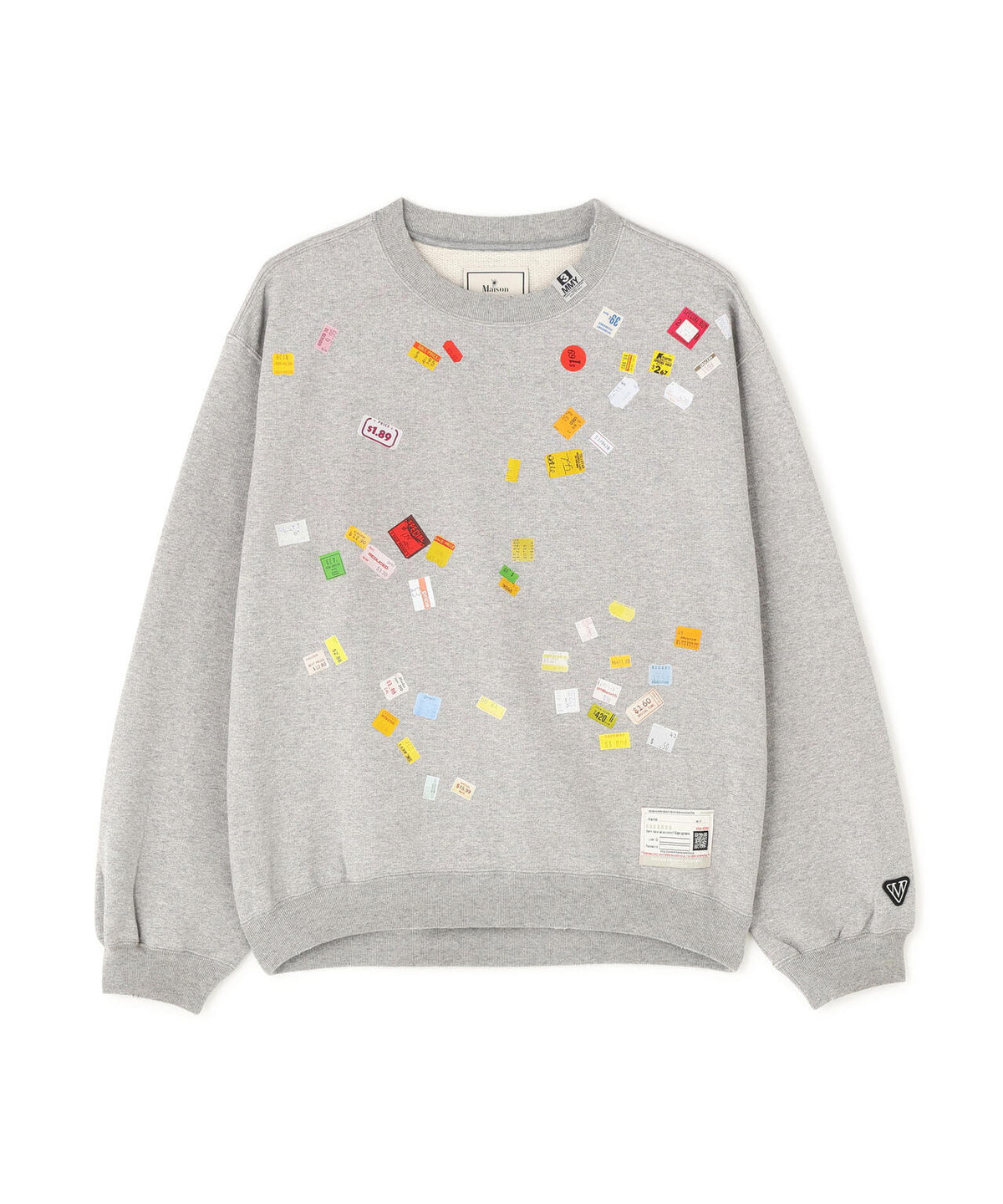 Maison MIHARAYASUHIRO/メゾン ミハラヤスヒロ/PRICE TAG STICKER PRINTED SWEATSHIRT