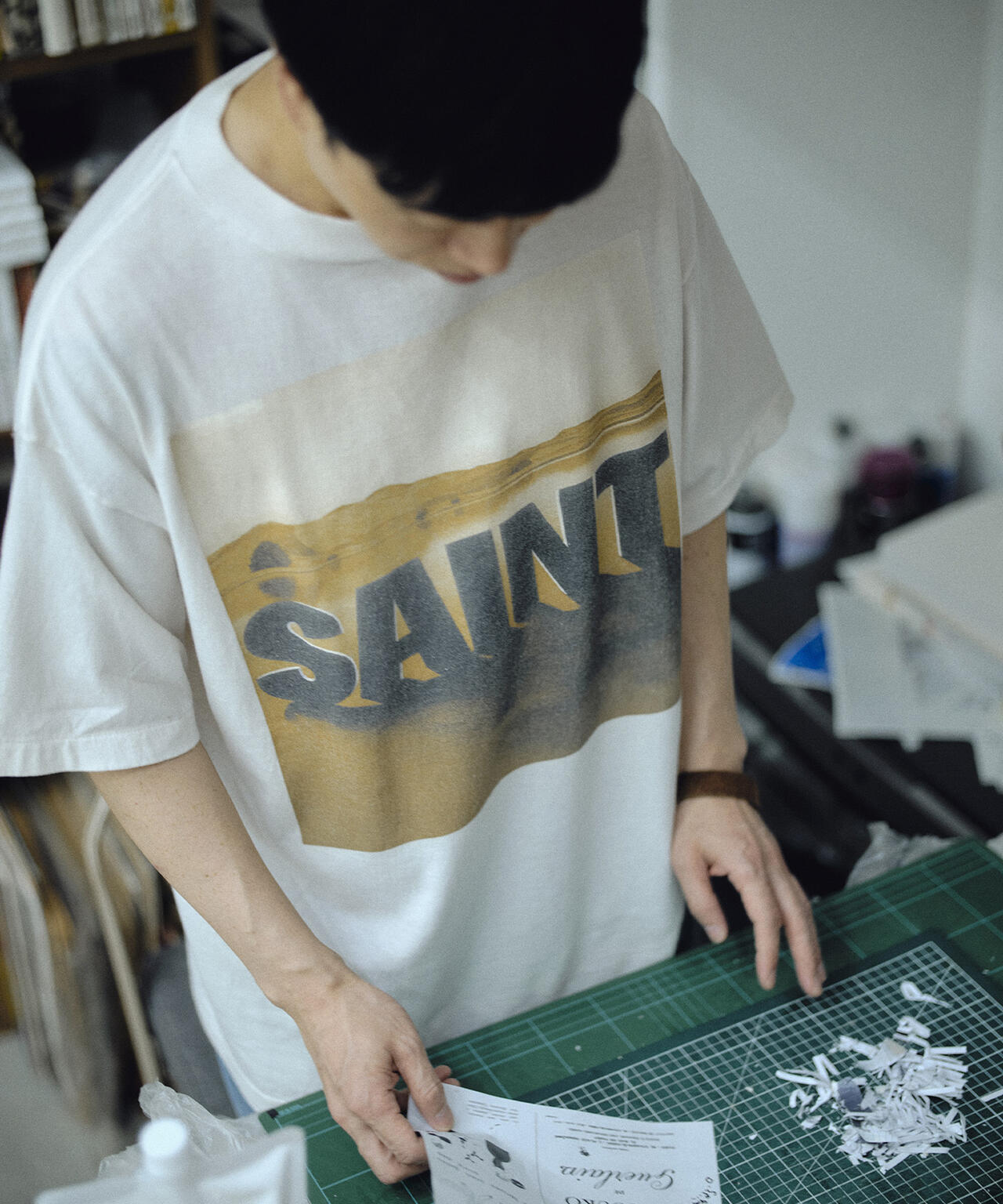 SAINT MICHAEL/セントマイケル/KK_SS T-SHIRT/DESERT/WHITE