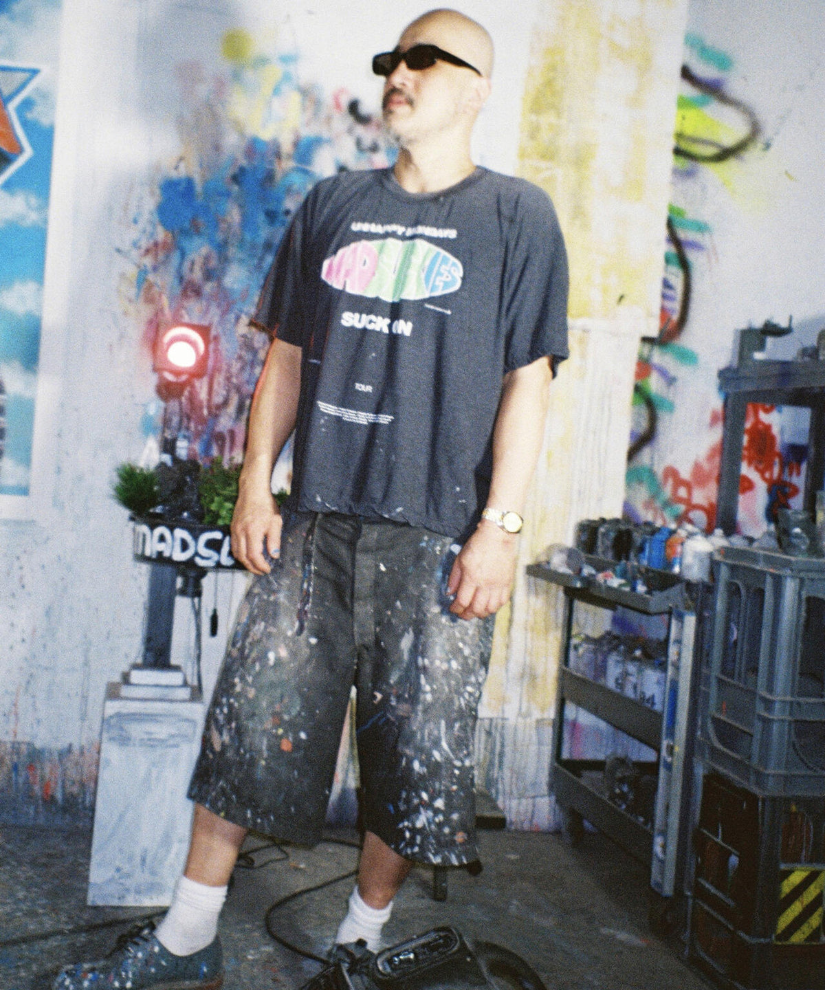 SAINT MICHAEL/セントマイケル/MDS_SS T-SHIRT/SUCK ON/BLACK