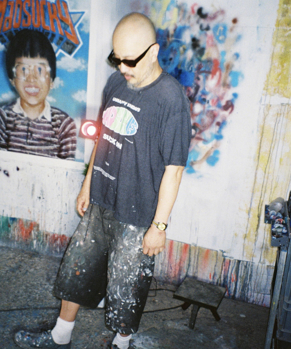 SAINT MICHAEL/セントマイケル/MDS_SS T-SHIRT/SUCK ON/BLACK