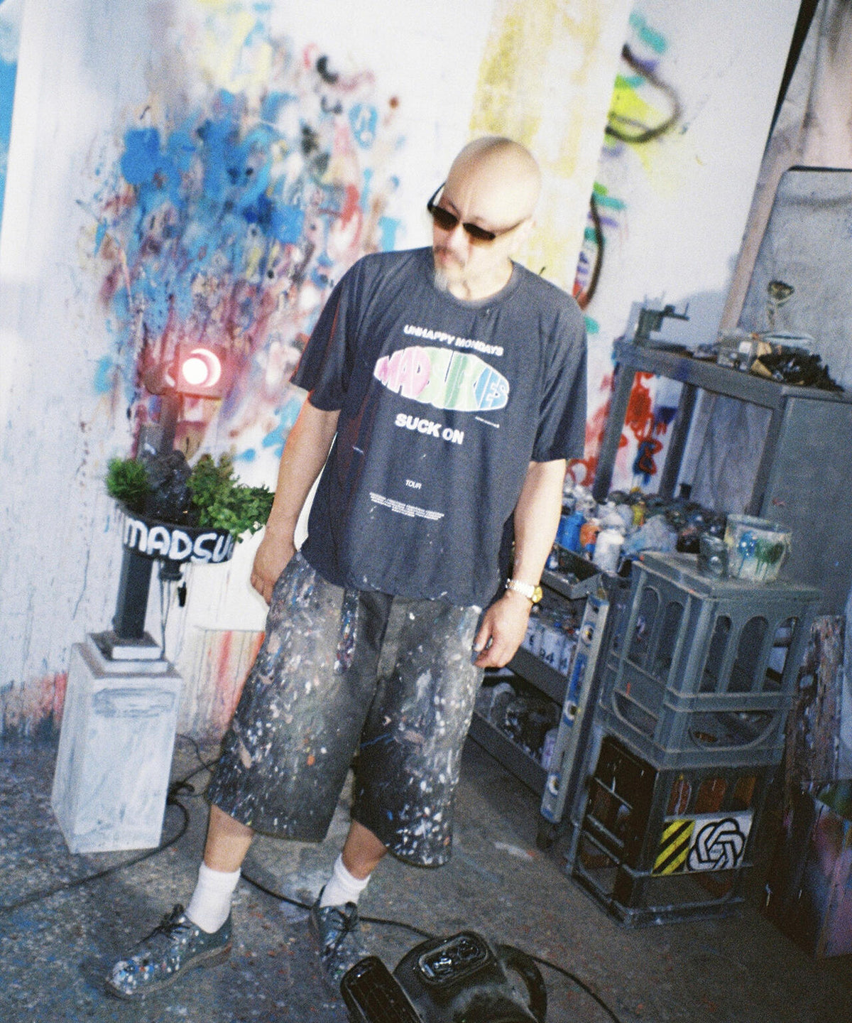 SAINT MICHAEL/セントマイケル/MDS_SS T-SHIRT/SUCK ON/BLACK